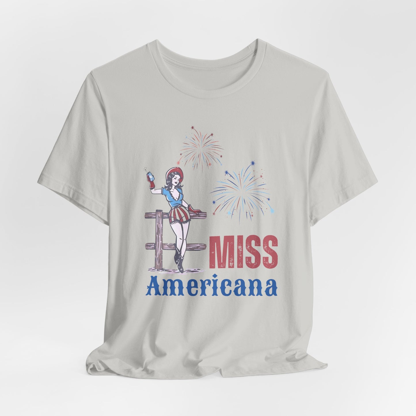 'Miss Americana' Unisex Jersey Tee, Perfect for 4th of July, Independence Day, Summer Parties, Americana Style, Vintage Vibes