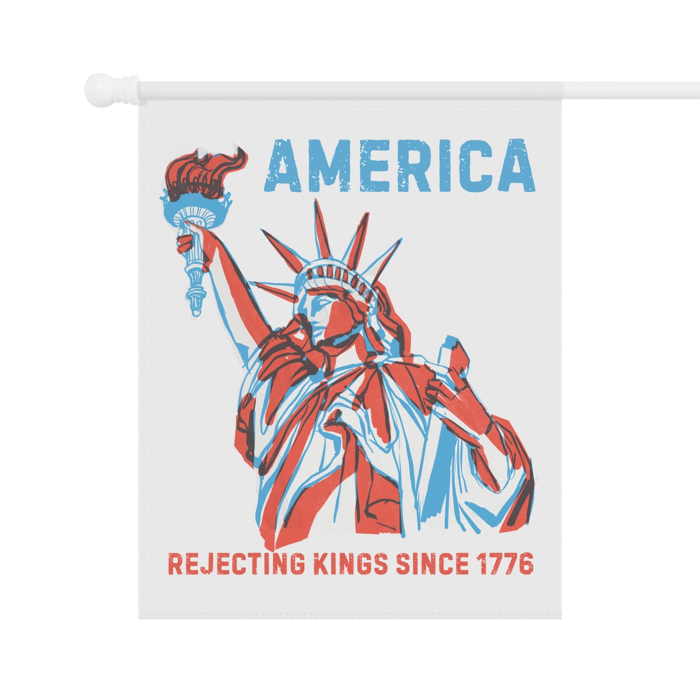 Rejecting Kings Patriotic Garden Banner, Yard Decoration, Outdoor Flag, American Pride Decor, 4th of July, Home & Garden Ornament
