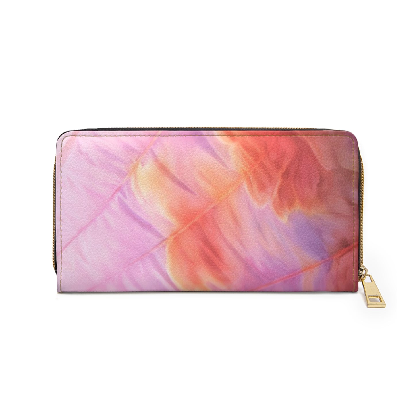 Miss Americana Zipper Wallet — Pink Watercolor Travel Wallet, Long Zip Card & Cash Organizer