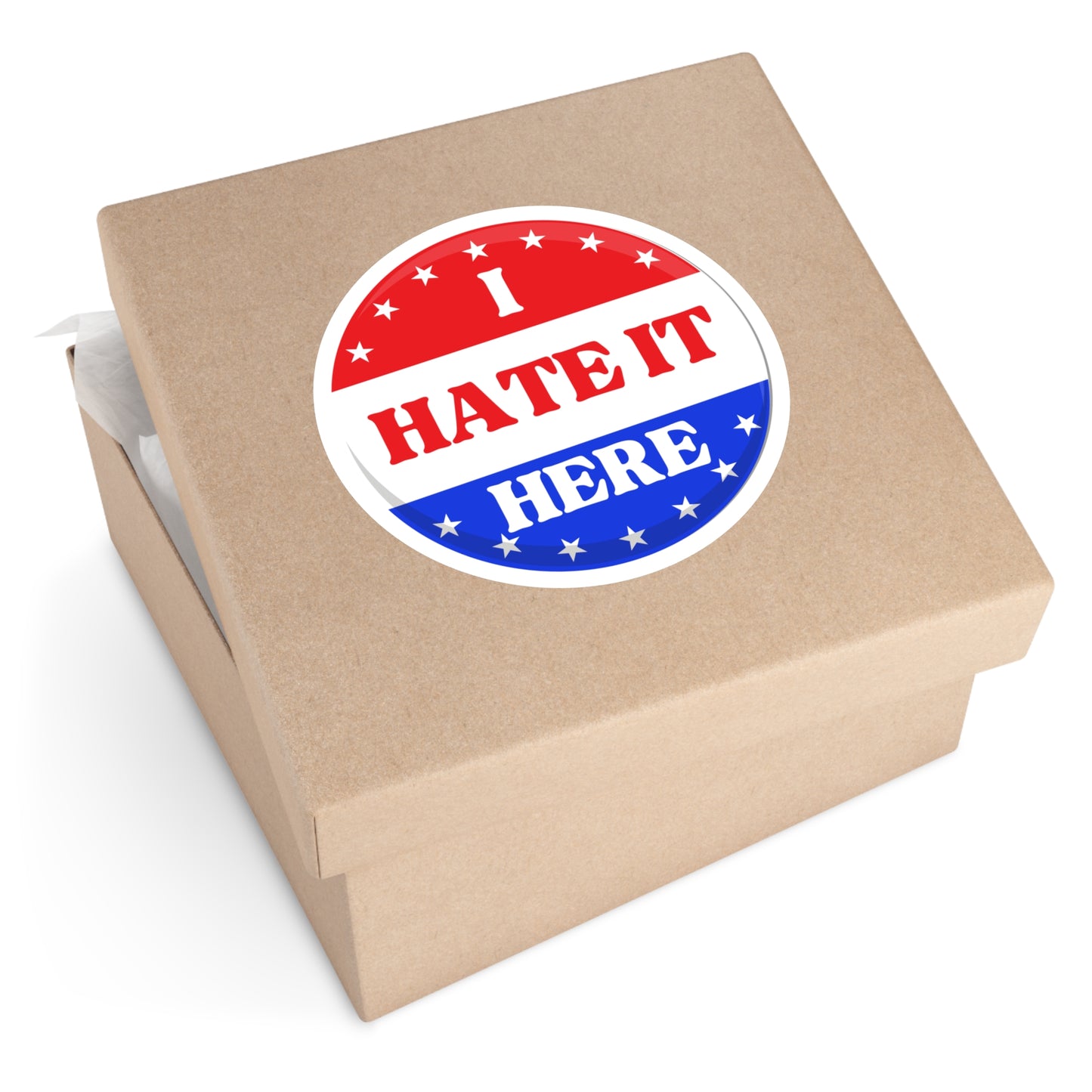 Political Sticker - 'I Hate It Here' - Blue Party