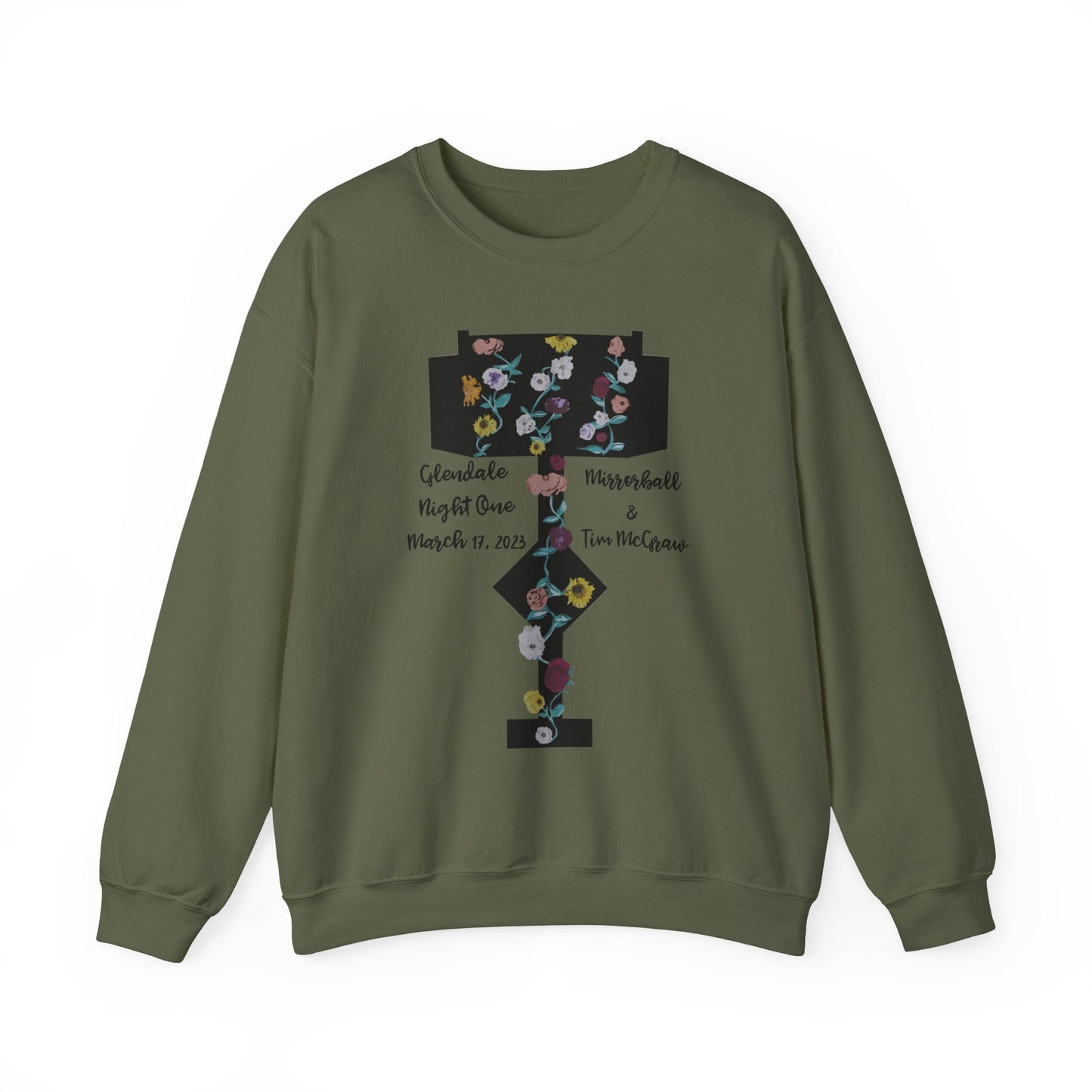 Custom Dates and Surprise Songs - Stage Flowers - Long Live - Unisex Heavy Blend™ Crewneck Sweatshirt