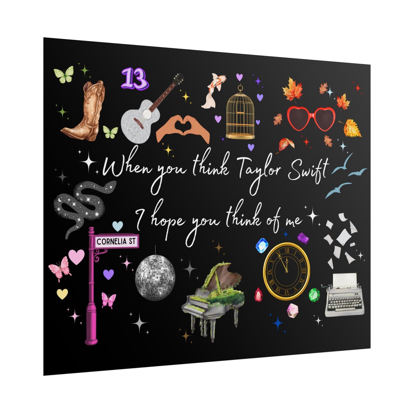 I hope you think of me -  Rolled Posters, Fan Art, Music Decor, Gift for Swifties, Home Decor, Unique Wall Art