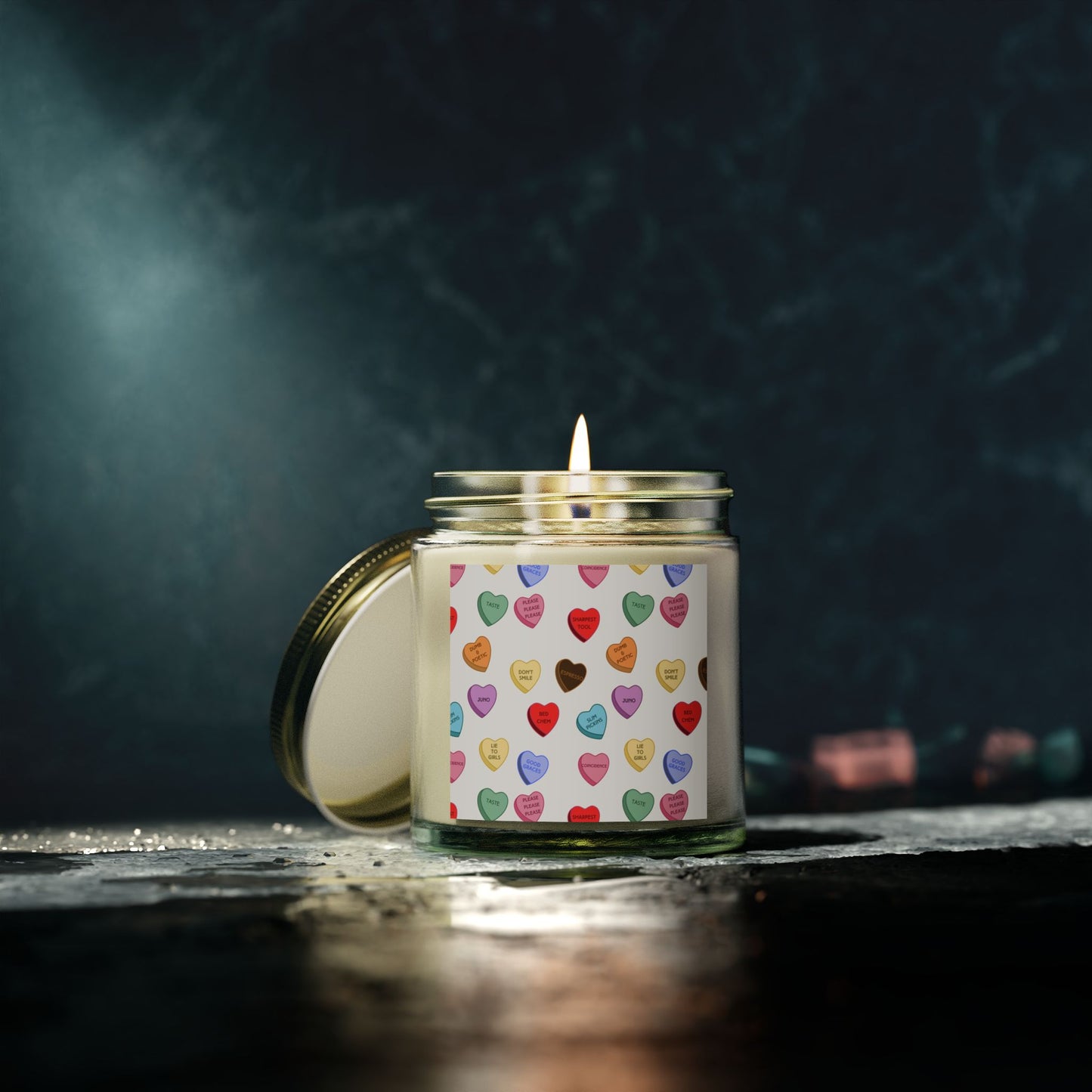 Sabrina SNS Valentine Hearts - Scented Candle, Coconut Apricot Wax (4oz)