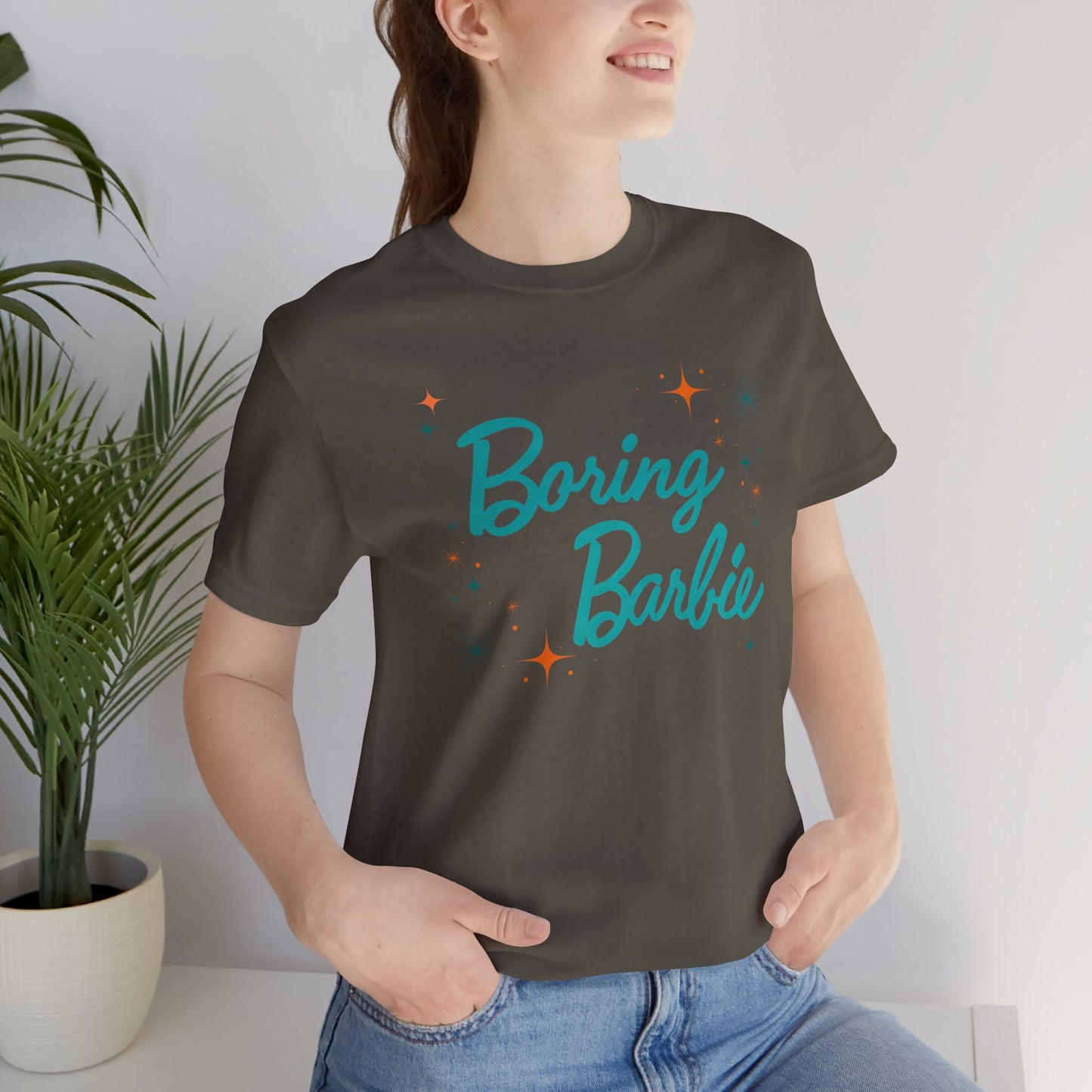 Boring Barbie with stars - Unisex Jersey Tee - Fun Casual Shirt, Gift for Barbie Fans, Summer Wardrobe Essential, Holiday Outfits, Birthday Present