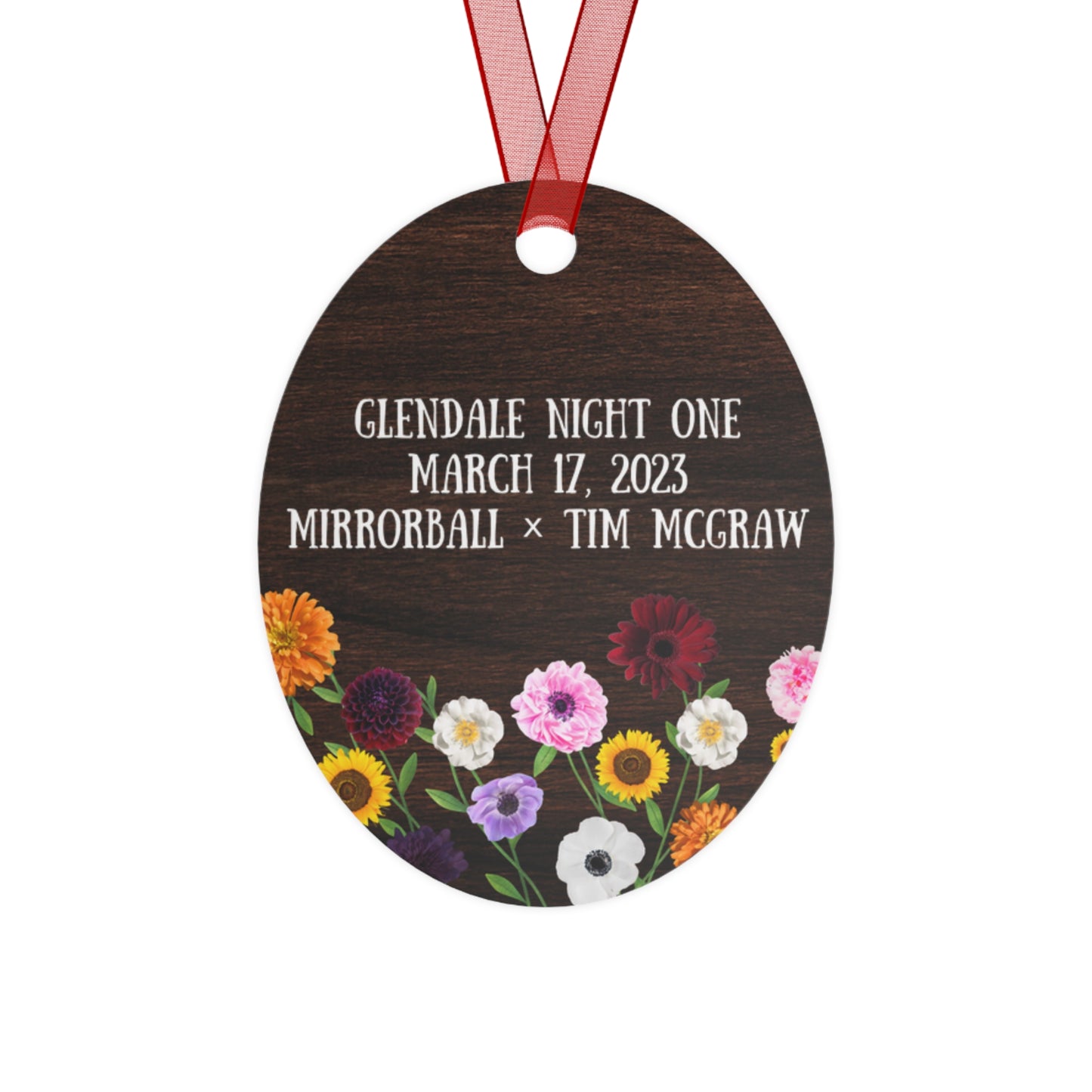 CUSTOMIZABLE Surprise Songs and Concert Date Floral Piano - Metal Ornament