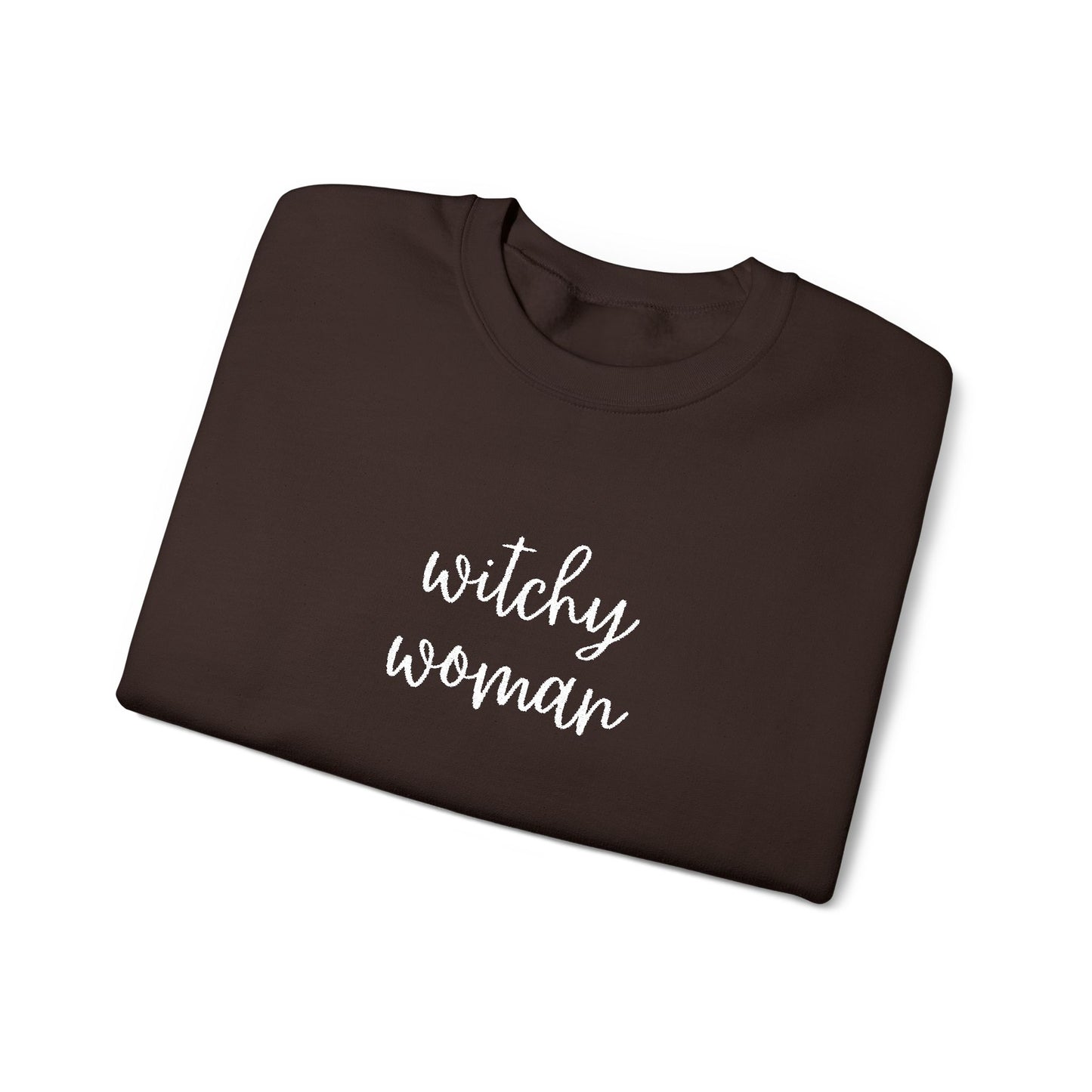 Embroidered Witchy Woman Unisex Heavy Blend™ Crewneck Sweatshirt