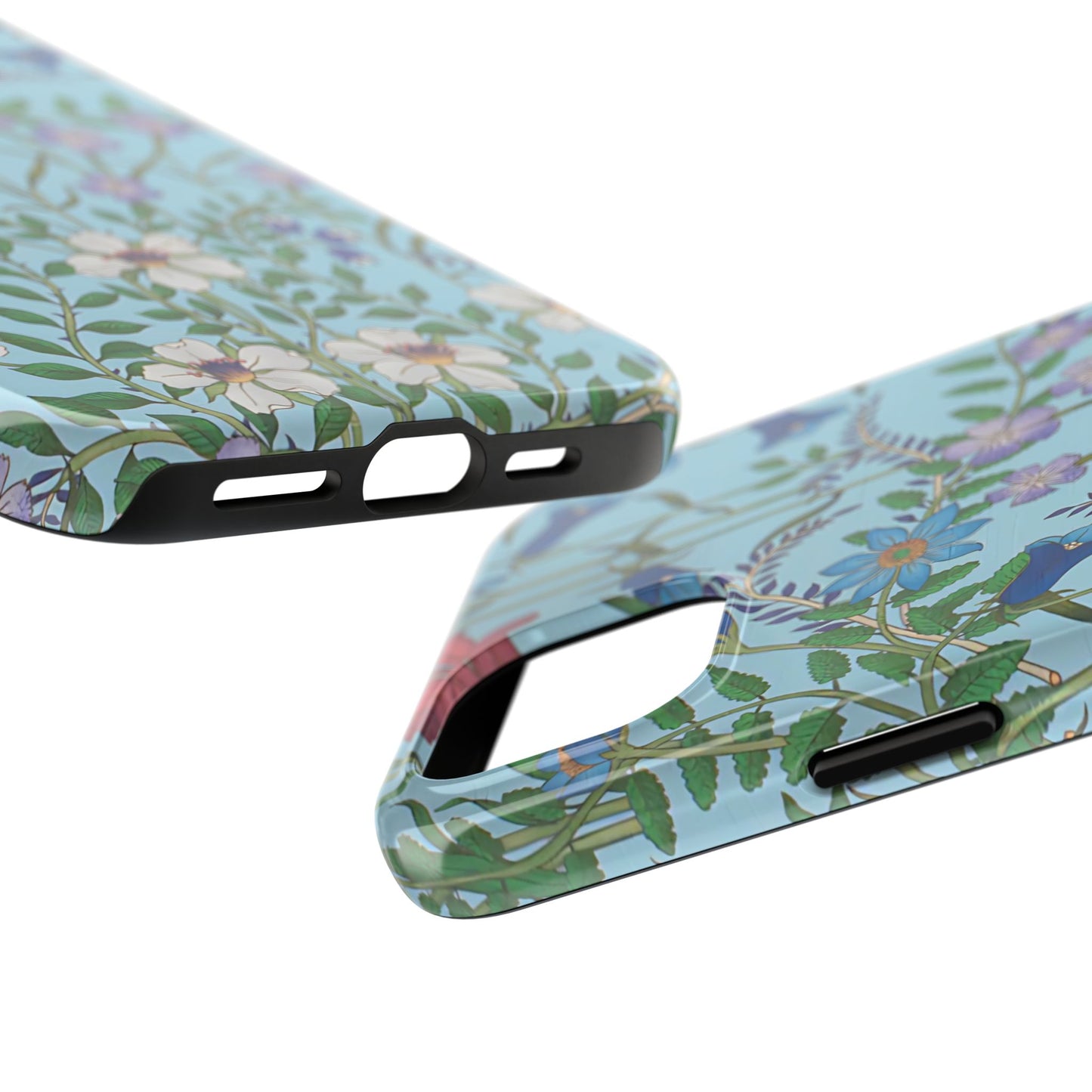 Vibrant Floral Tough Phone Case "Flora Blue"- Durable Protection for Your Device