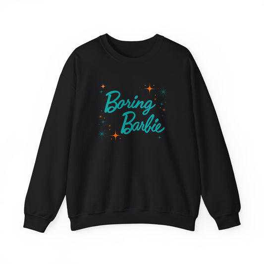 Boring Barbie with stars - Gildan Crewneck Sweatshirt, Cozy Sweatshirt, Unisex Apparel, Gift for Barbie Fans, Casual Wear, Trendy Fashion