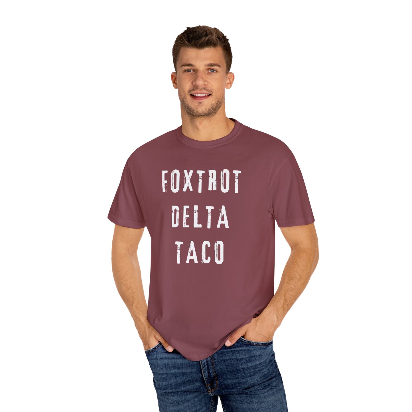 Foxtrot Delta Taco FDT Comfort Colors T-Shirt - Unisex Garment-Dyed Tee, Funny Gift, Taco Political Apparel, Everyday Wear, Summer Style