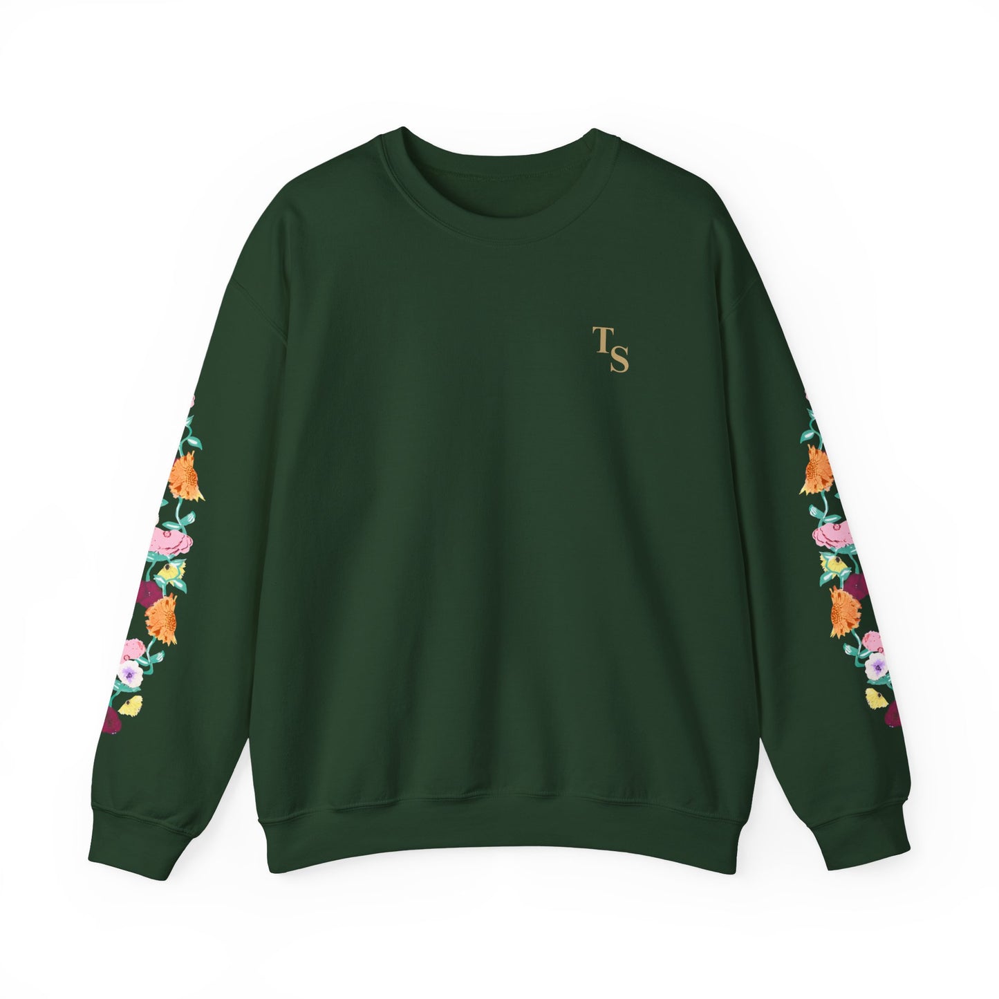 Acoustic Piano Floral Sleeve Crewneck Sweatshirt