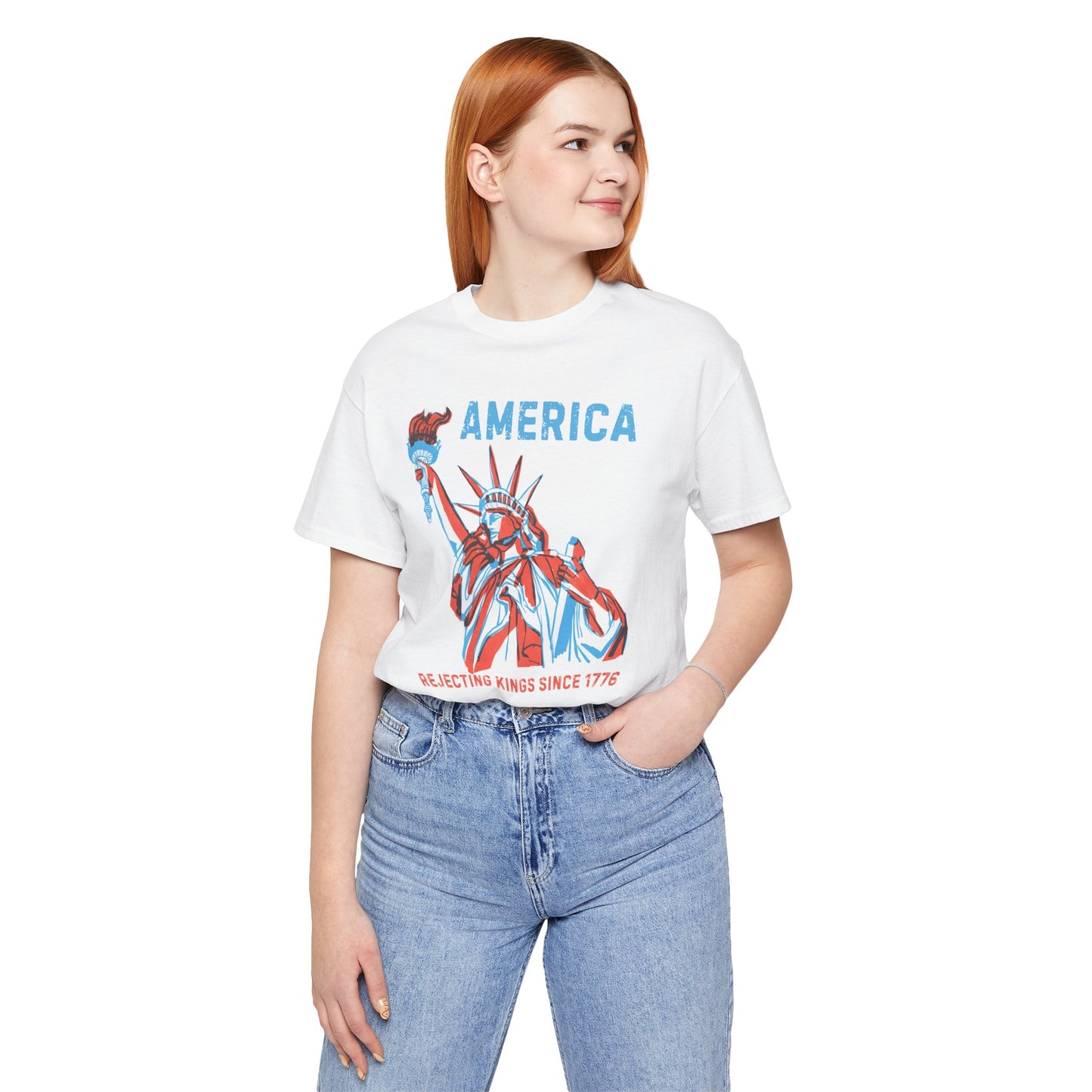 Patriotic Unisex Tee - America: Rejecting Kings Since 1776, Summer Apparel, 4th of July Shirt, Independence Day Gift, Vintage Graphic Tee
