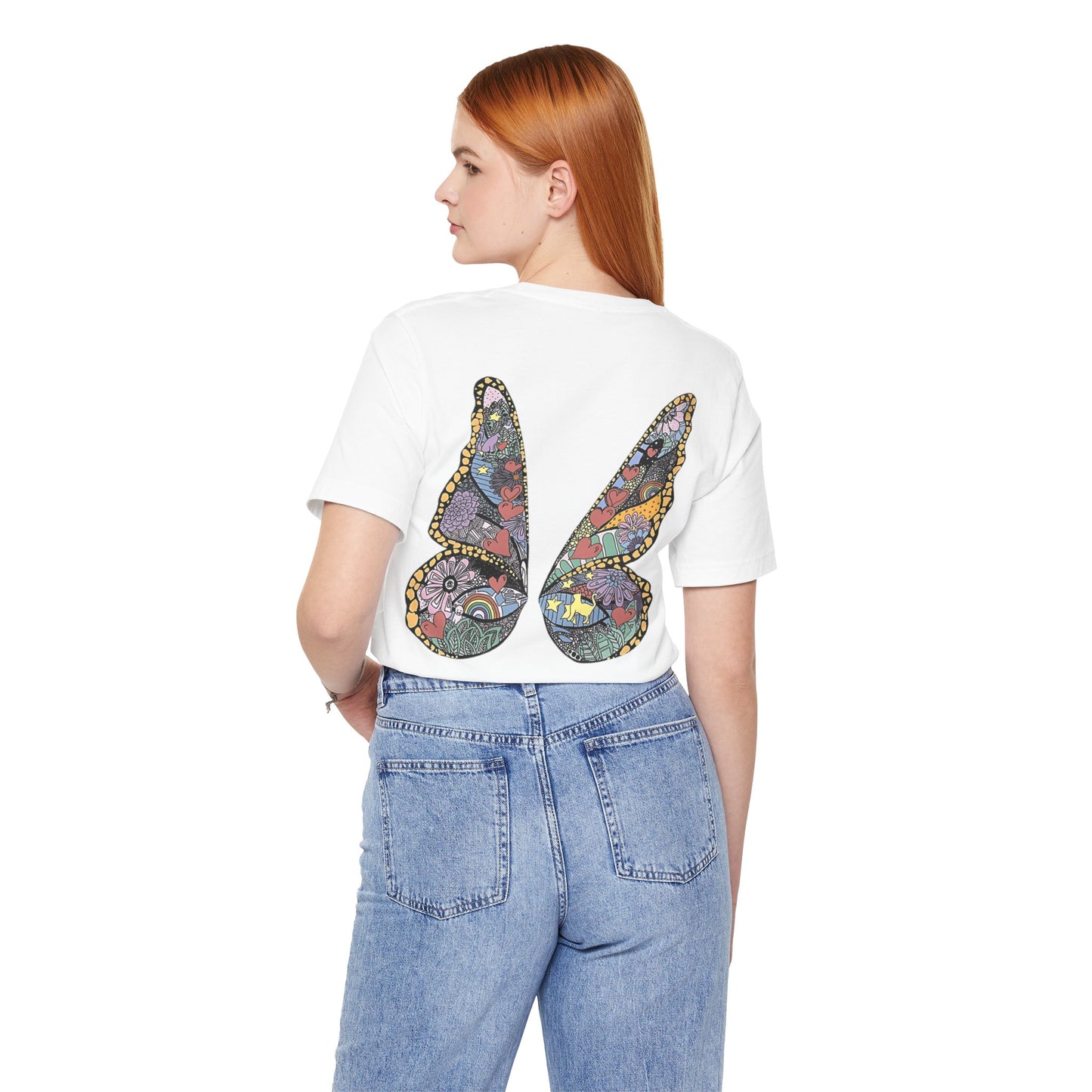 ME! butterfly wings front and back - Unisex Jersey Short Sleeve Tee