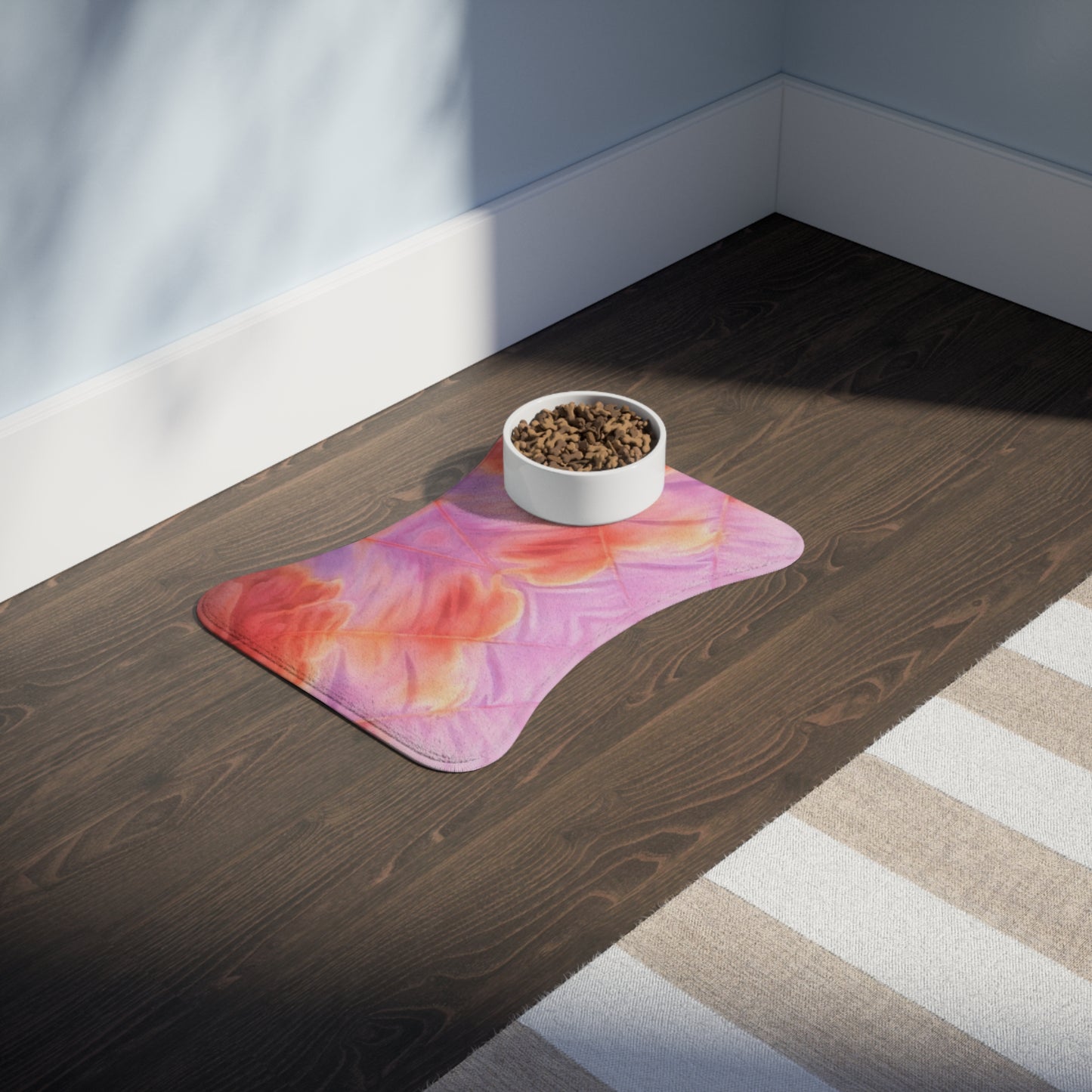 Miss Americana Pastel Floral Pet Feeding Mat — Waterproof, Non-Slip Bowl Placemat for Dogs & Cats