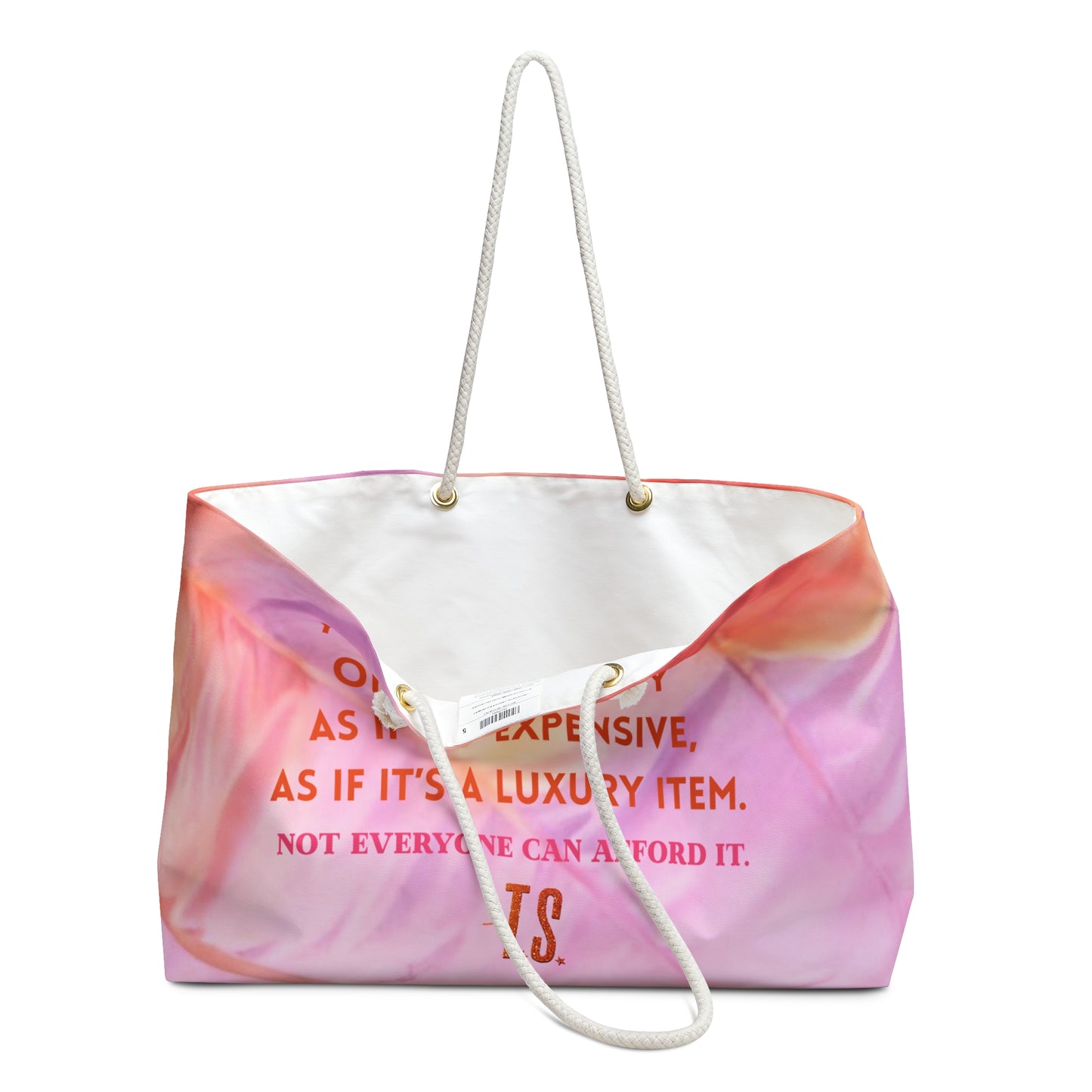 Luxury Energy Large Tote Bag, Stylish Work Tote, Inspirational Gift, Vibrant Printed Carryall, Perfect for Getaways, Self-Care Reminder