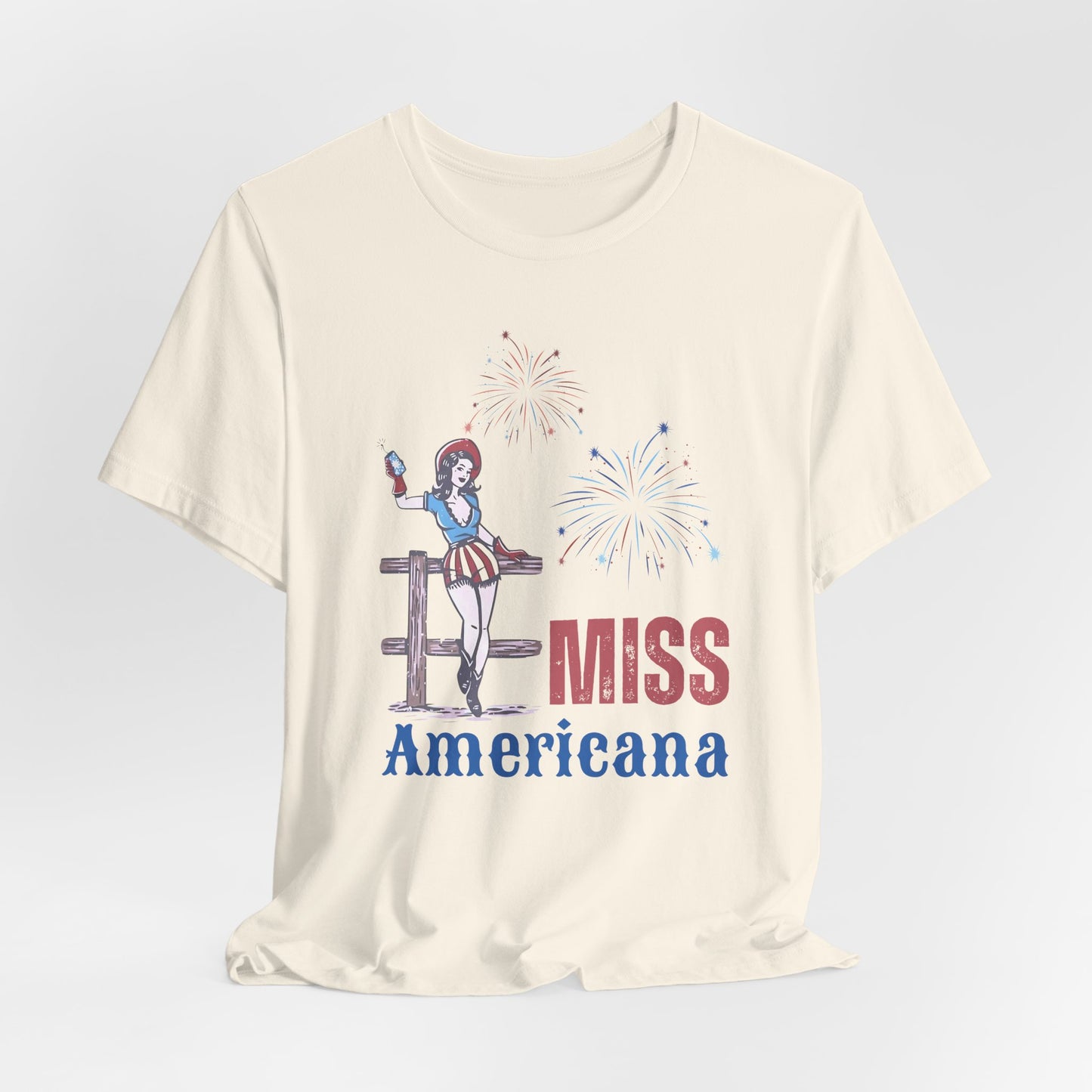 'Miss Americana' Unisex Jersey Tee, Perfect for 4th of July, Independence Day, Summer Parties, Americana Style, Vintage Vibes