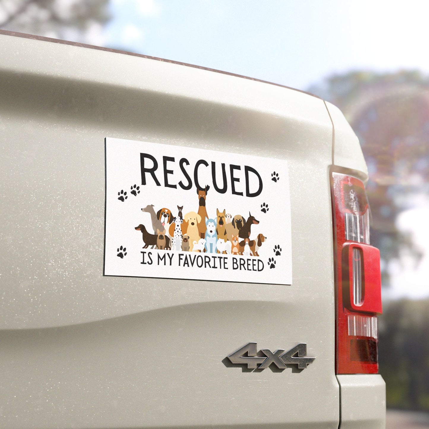 Dog Lover's Car Magnet, Rescued is my Favorite Breed, Cute Pet Gift, Animal Advocacy Magnet, Dog Adoption Support, Pet Lover Decor
