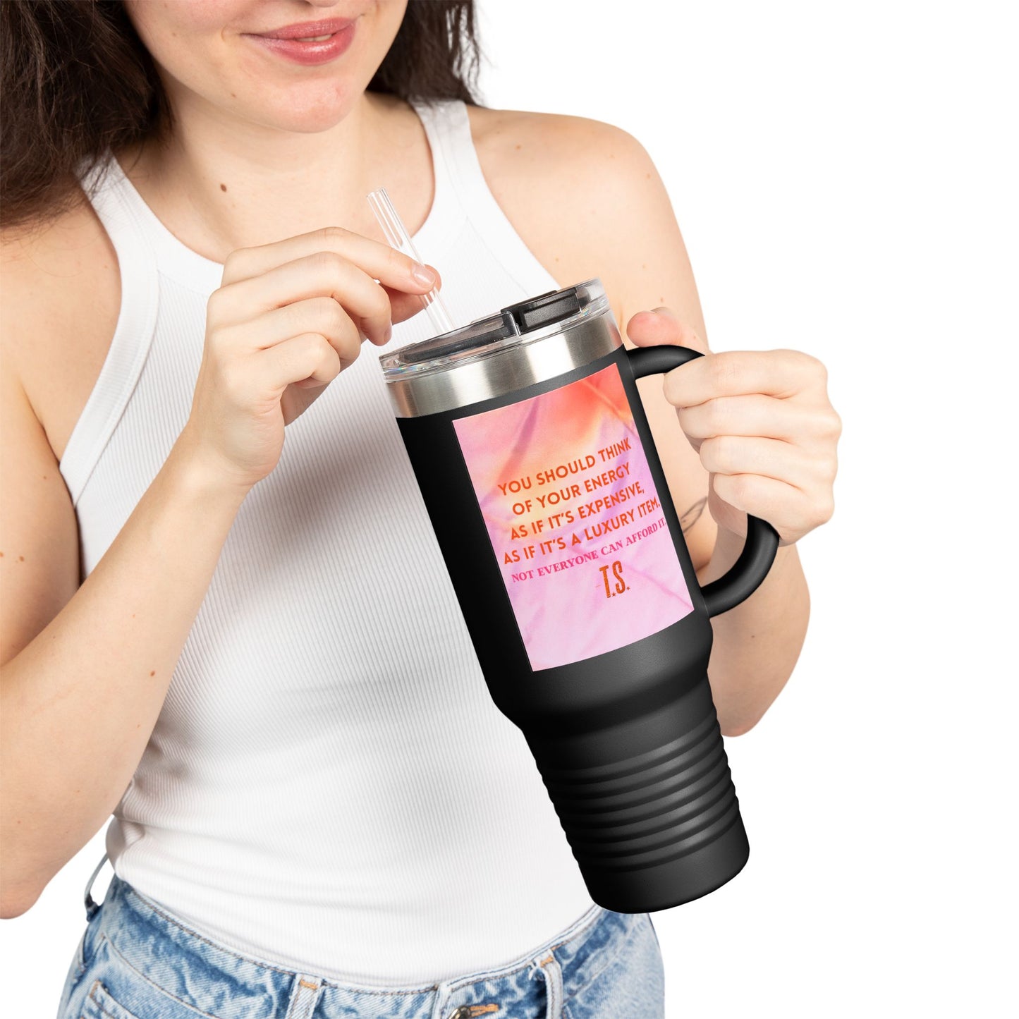 Luxury Energy Inspirational Insulated Travel Mug, 40oz - Motivational Coffee Cup, Perfect Gift for Self-Care, College Student Tumbler, Travel Mug, [...]
