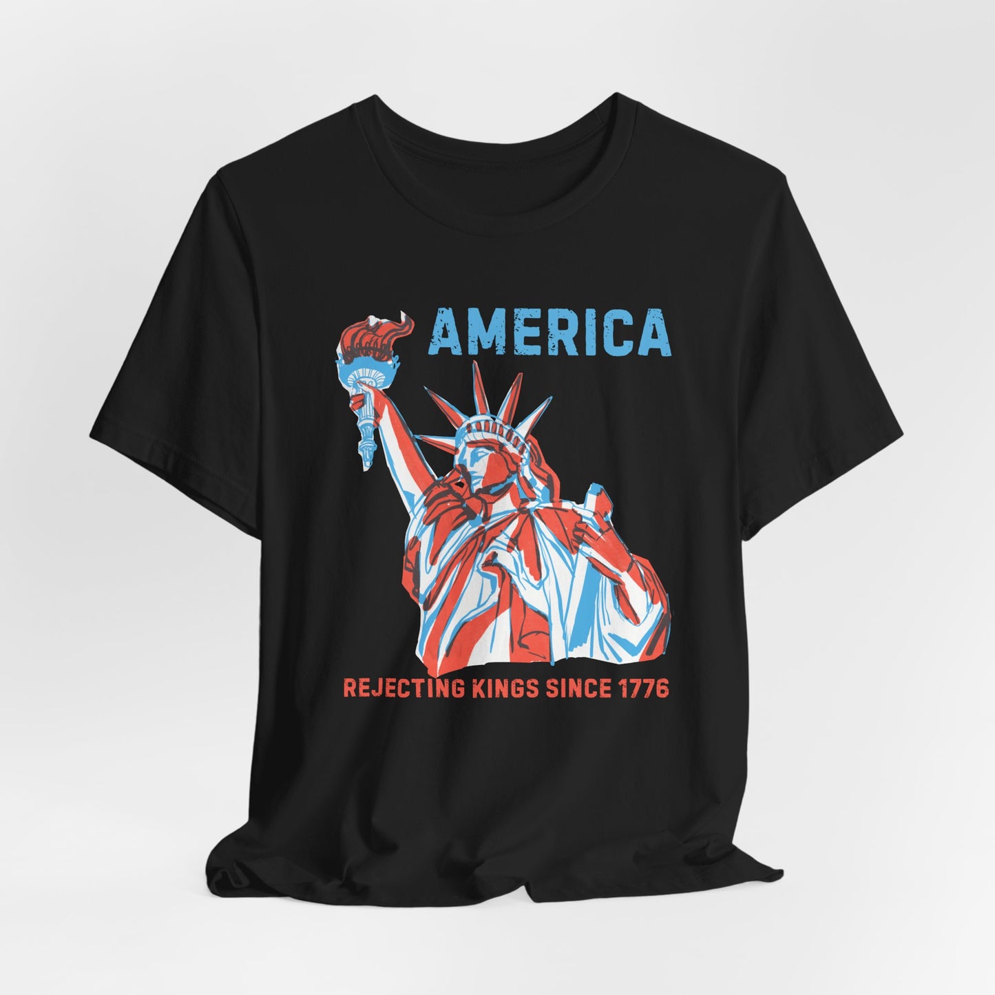 Patriotic Unisex Tee - America: Rejecting Kings Since 1776, Summer Apparel, 4th of July Shirt, Independence Day Gift, Vintage Graphic Tee