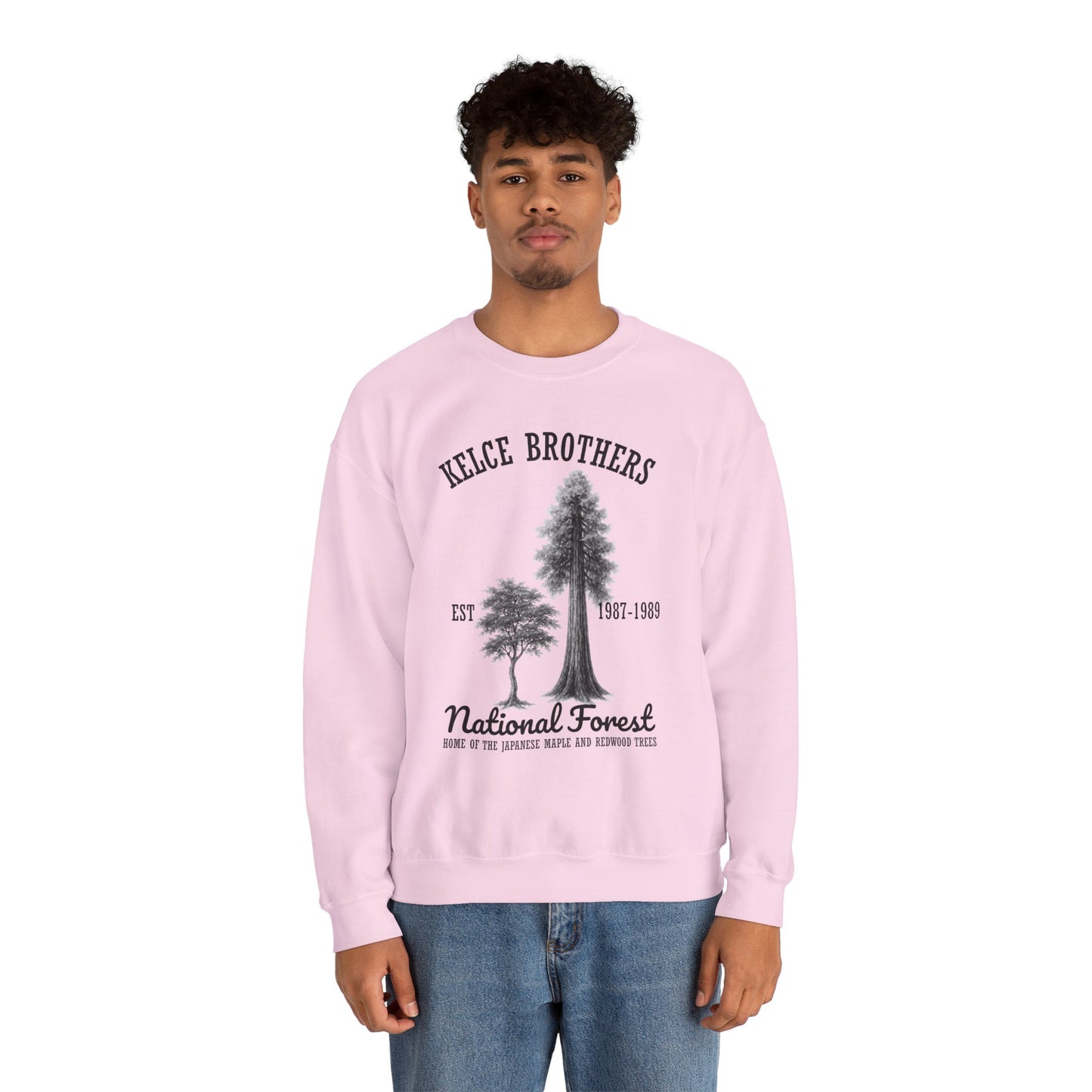 Kelce National Forest Crewneck Sweatshirt - "Kelce Brothers" Vintage Tree Graphic