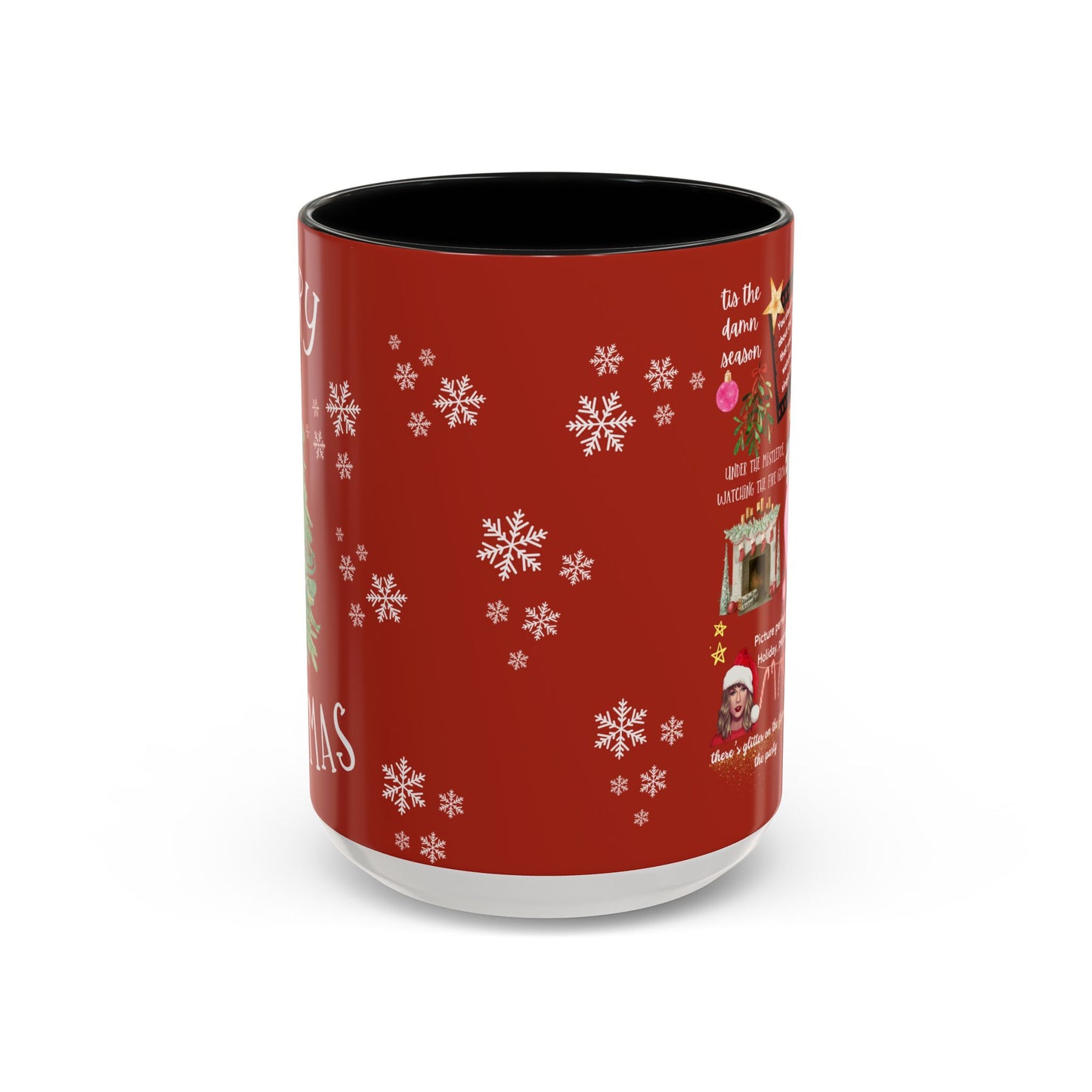 Merry Swiftmas - Swiftie Lyrics Collage - Accent Coffee Mug (11, 15oz)