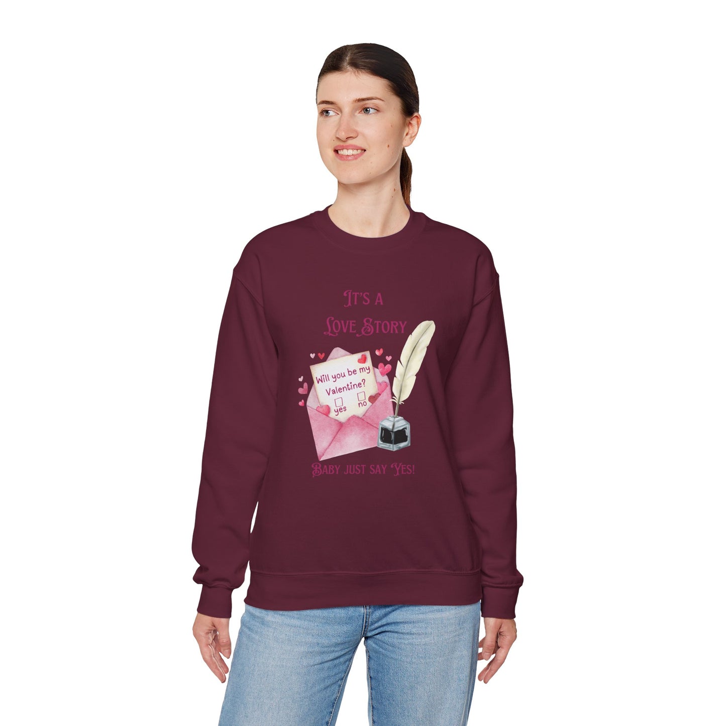 Love Story - Valentine - Unisex Heavy Blend™ Crewneck Sweatshirt