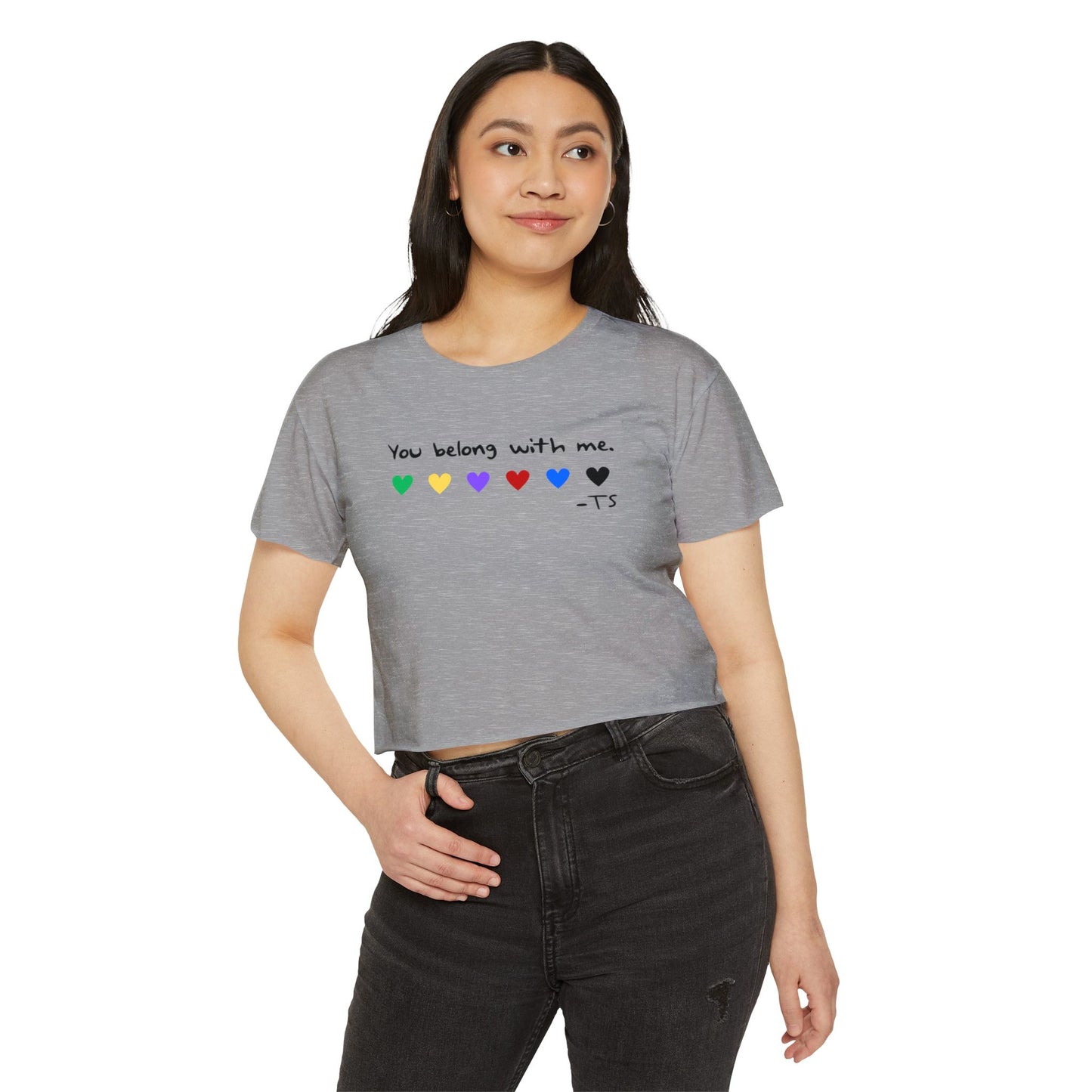 Festival Vibes Crop Top - You Belong With Me, Pride Apparel, LGBTQ+ Clothing, Summer Festival Wear, Concert Outfit