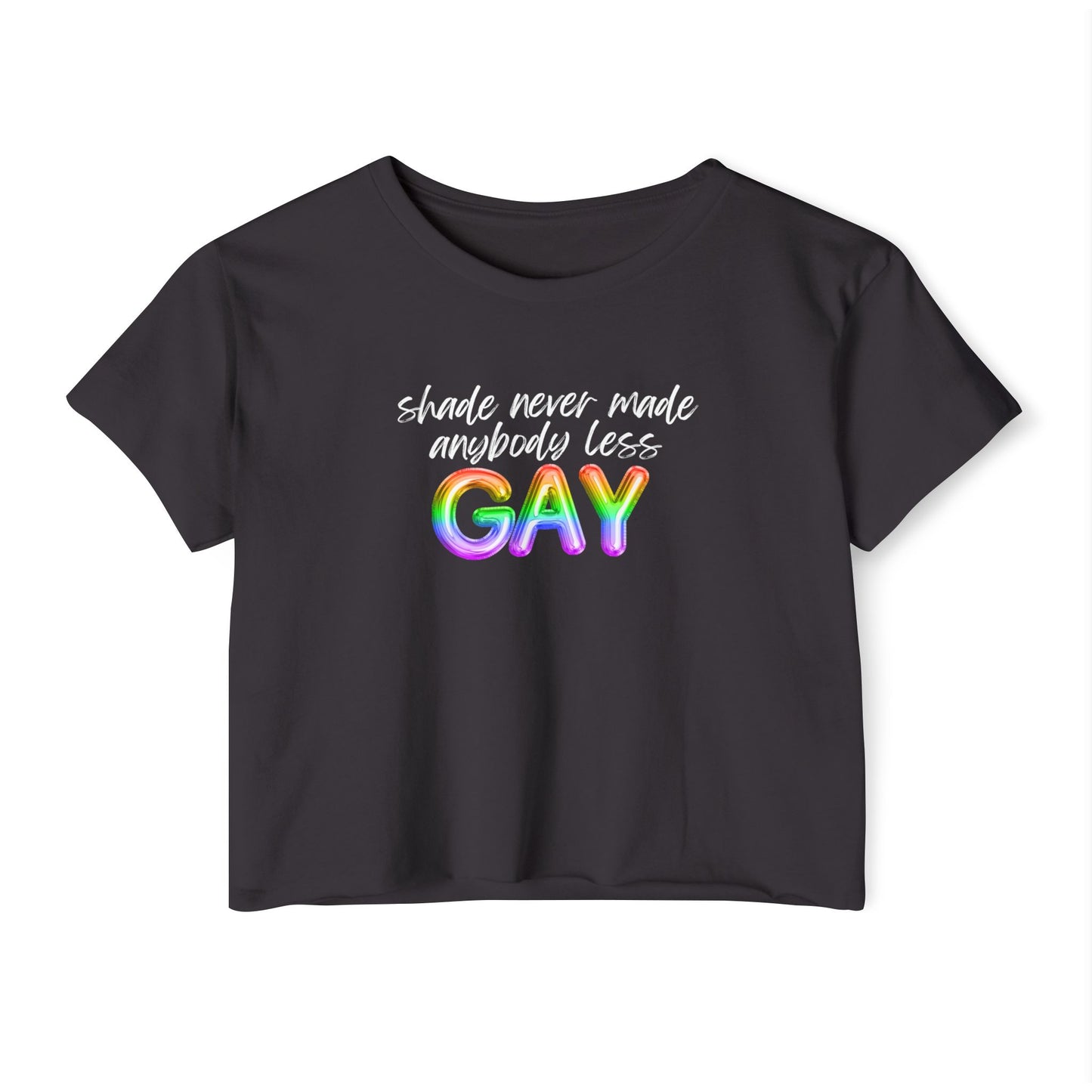 shade never made anybody less gay - swiftie pride - Women's Festival Crop Top