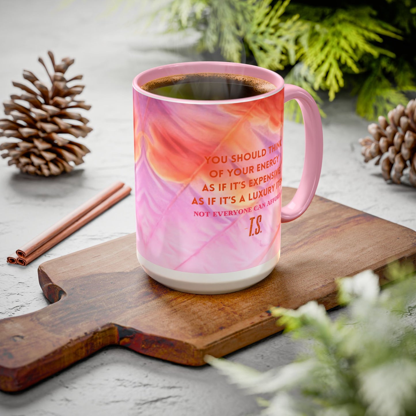 Colorful Luxury Energy Inspirational Mug, Motivational Coffee Cup, Unique Gift, Office Decor, Self-Care Reminder