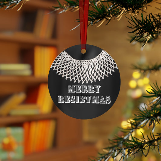 Merry Resistmas - RGB - Women's Rights - Metal Ornament