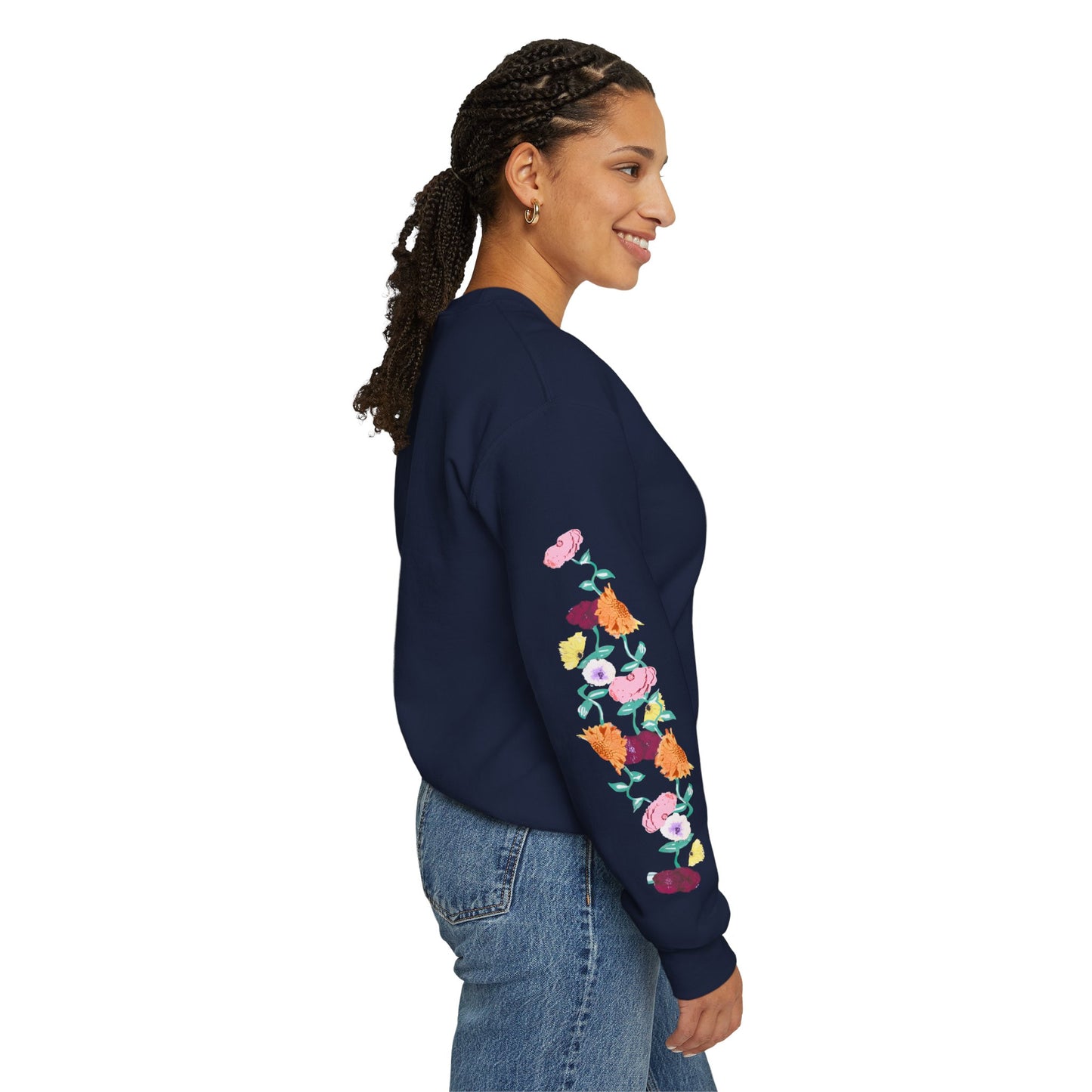 Acoustic Piano Floral Sleeve Crewneck Sweatshirt