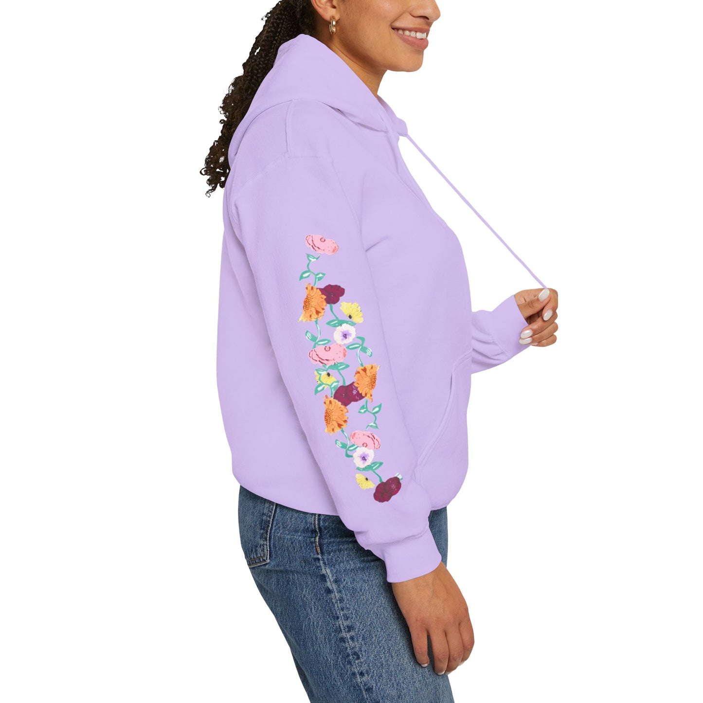 Acoustic Piano Floral Sleeve Hoodie