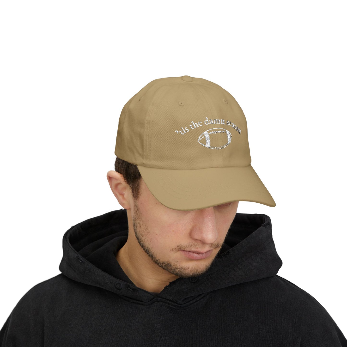 Football Dad Cap – “’Tis the Damn Season” Embroidered Classic Dad Hat
