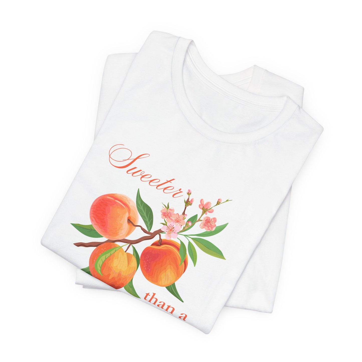 Sweeter than a Peach, Softer than a Kitten - Bella Canvas Unisex Jersey T-Shirt | Graphic Tee for Cat Lovers, Gifts for Her, Birthday Present, Casual Wear, Peach and Kitten Designs