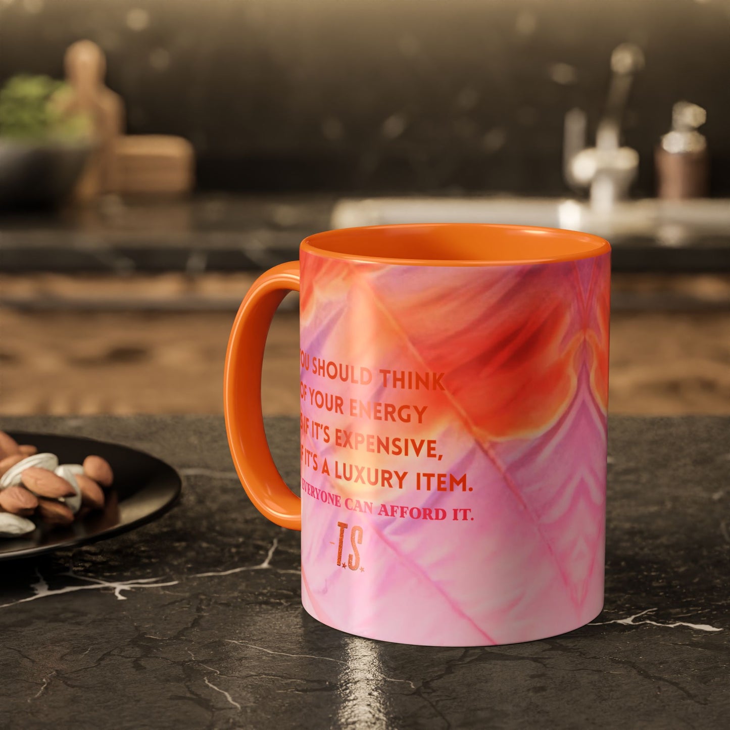 Colorful Luxury Energy Inspirational Mug, Motivational Coffee Cup, Unique Gift, Office Decor, Self-Care Reminder