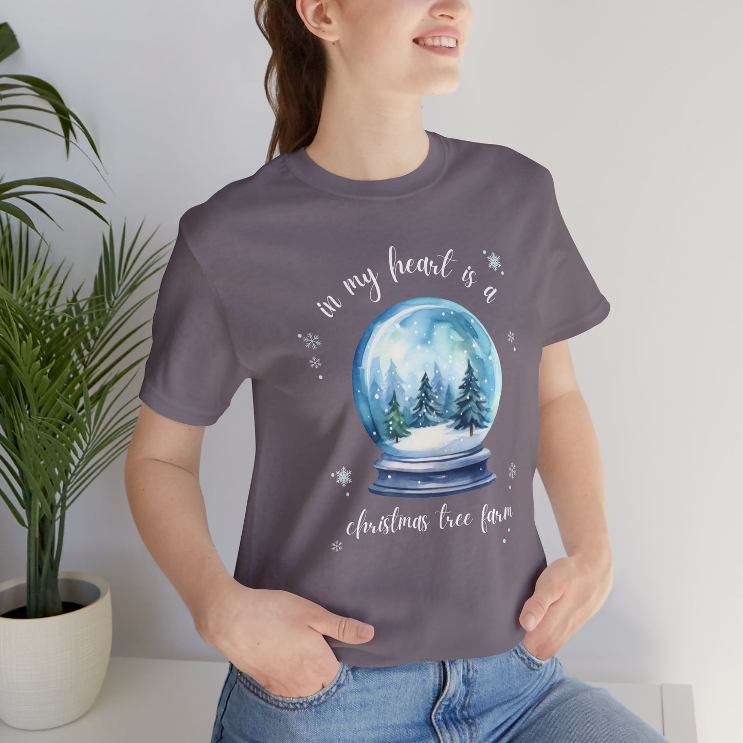 in my heart is a christmas tree farm - Unisex Jersey Short Sleeve Tee