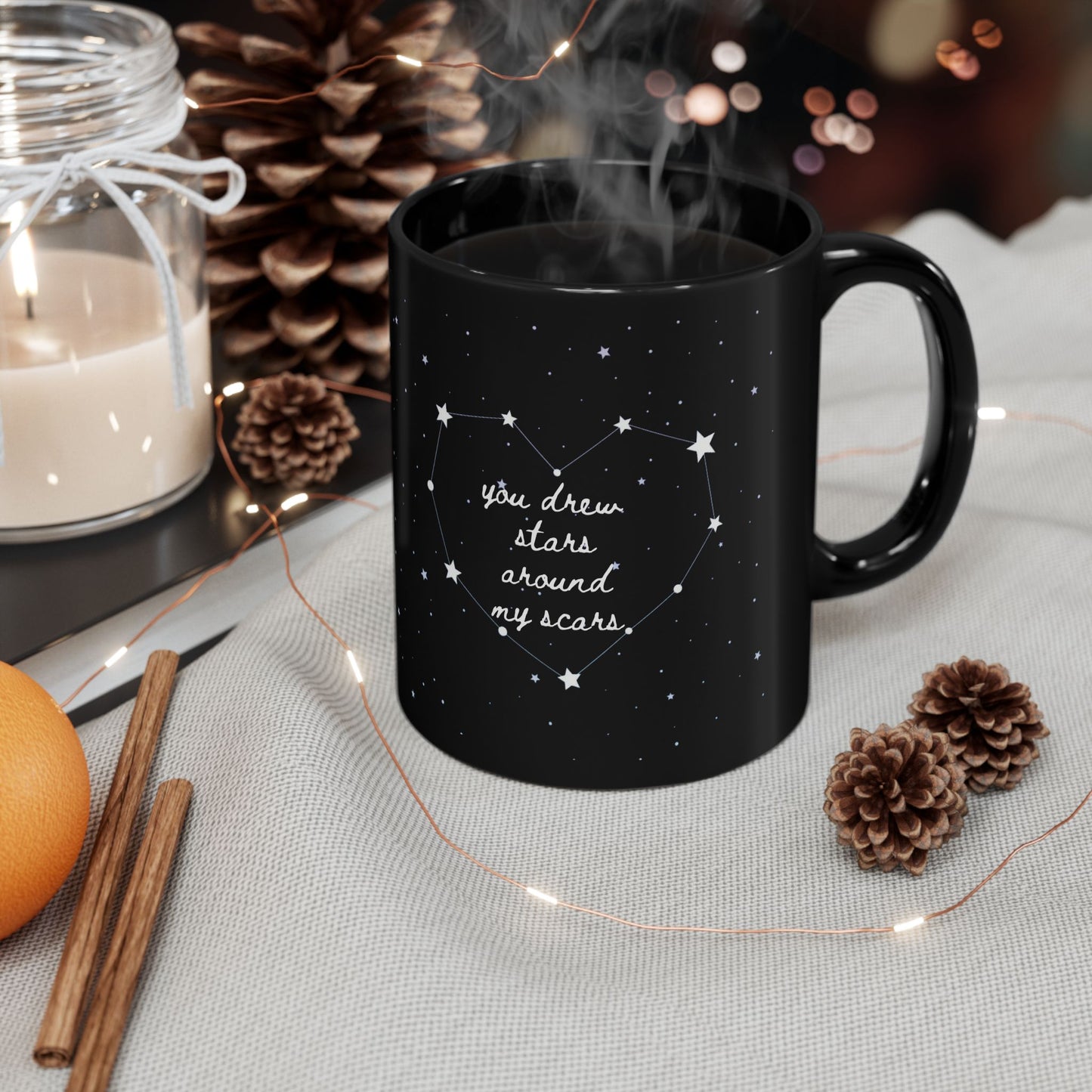 stars around my scars - Black Mug (11oz)