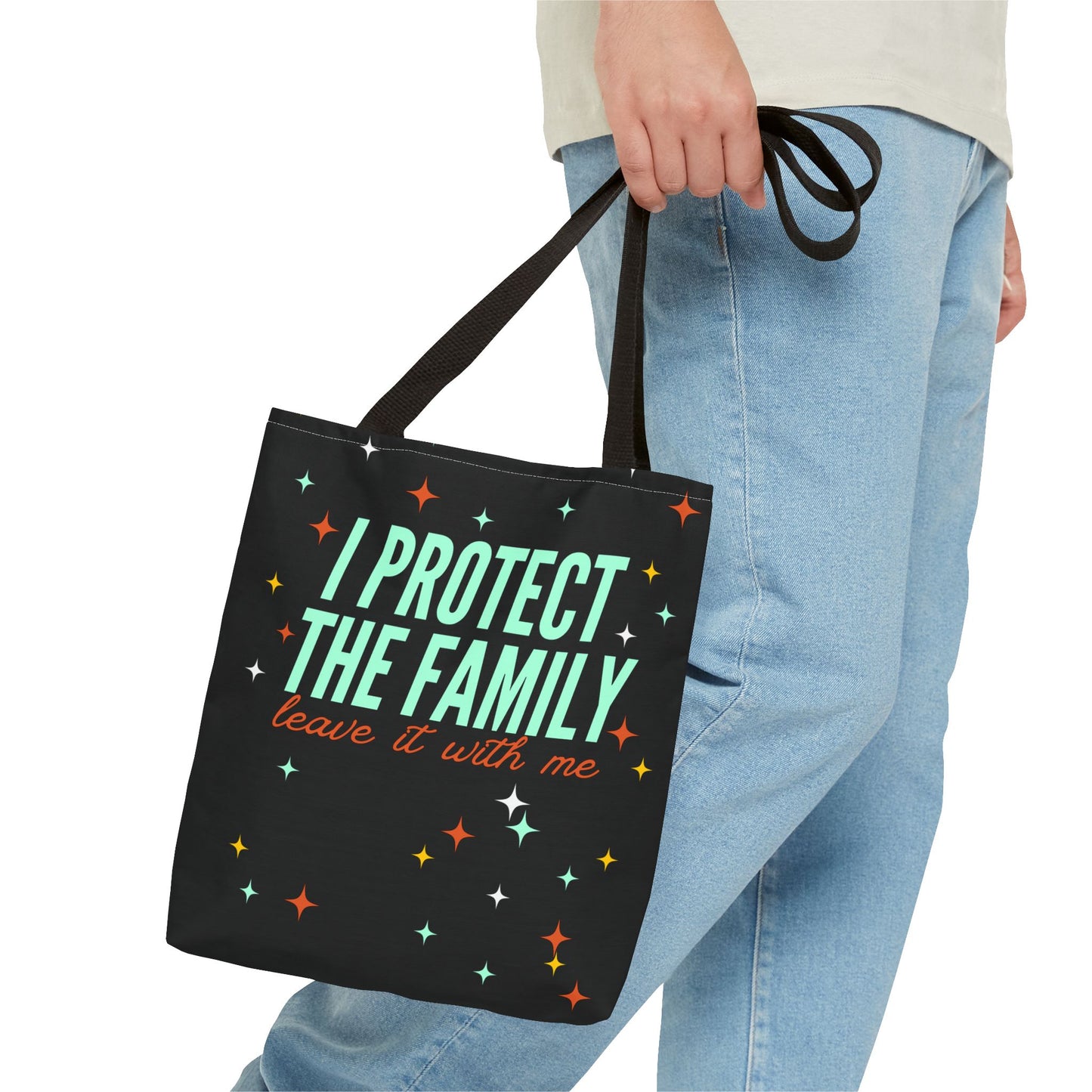 I Protect The Family Tote Bag — Retro Script