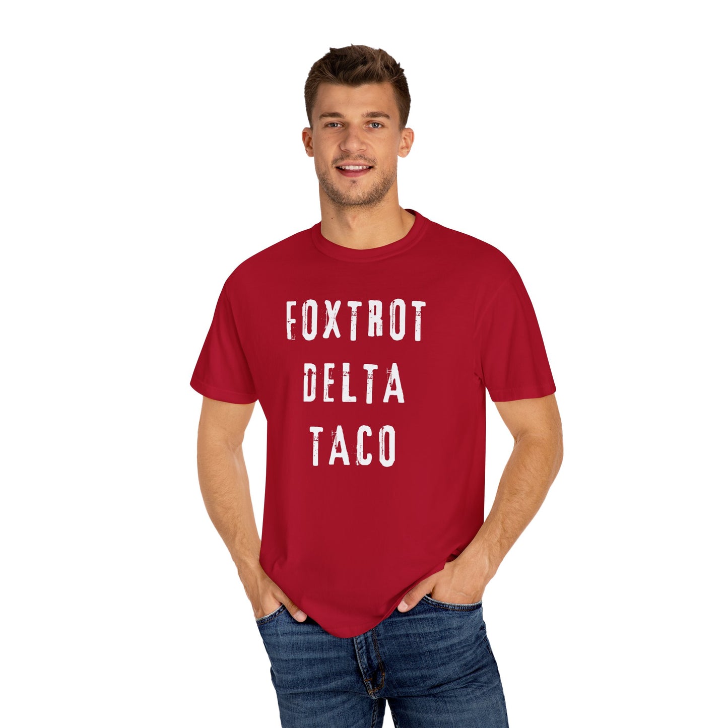 Foxtrot Delta Taco FDT Comfort Colors T-Shirt - Unisex Garment-Dyed Tee, Funny Gift, Taco Political Apparel, Everyday Wear, Summer Style