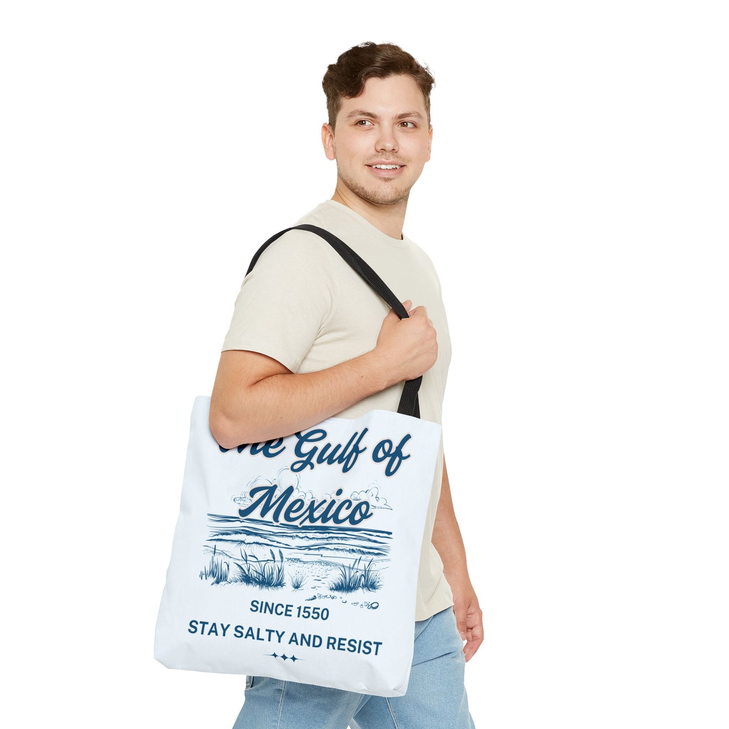Beach-Themed Tote Bag, Gulf of Mexico Design, Nautical Carryall, Summer Essential, Gift for Beach Lovers, Eco-Friendly Bag