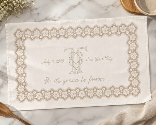 Vintage Lace Monogram Tea Towel – T&T