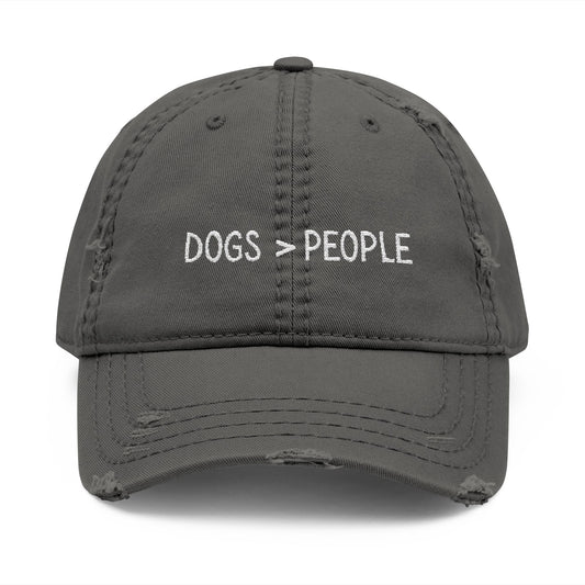 Dogs are better than people - Distressed Dog Lover Cap, Casual Dad Hat, Embroidered Baseball Hat, Relaxed Style Accessory, Gift for Pet Owners