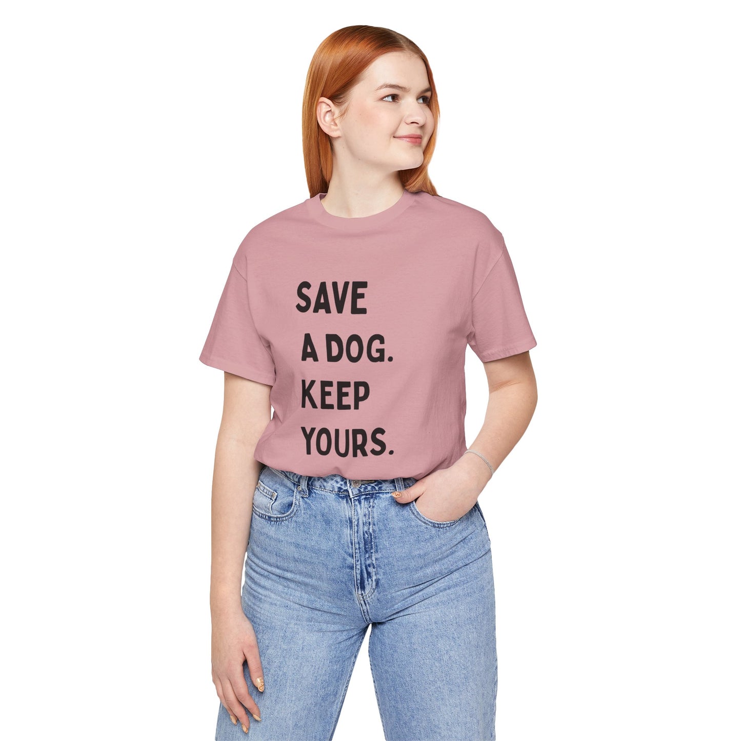 Save a Dog Unisex Jersey Tee, Dog Lover T-Shirt, Animal Rescue Shirt, Pet Adoption Gift, Support Animal Welfare Tee