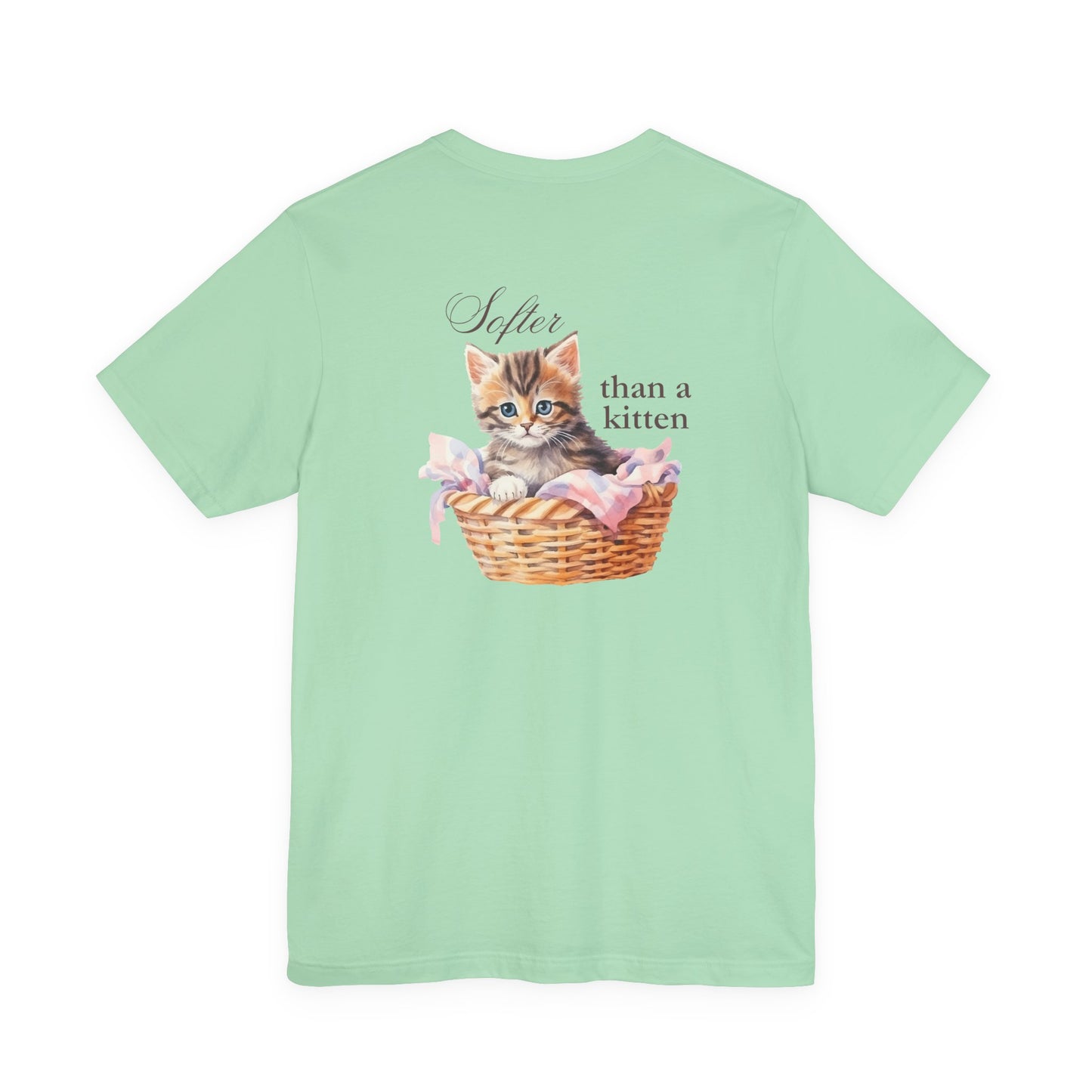 Sweeter than a Peach, Softer than a Kitten - Bella Canvas Unisex Jersey T-Shirt | Graphic Tee for Cat Lovers, Gifts for Her, Birthday Present, Casual Wear, Peach and Kitten Designs