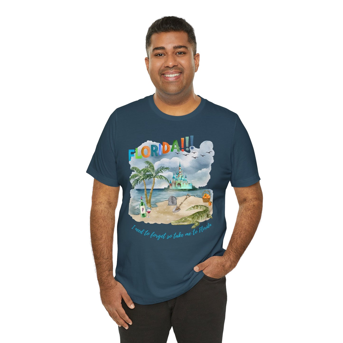 FLORIDA!!! Watercolor Print - Unisex Jersey Short Sleeve Tee