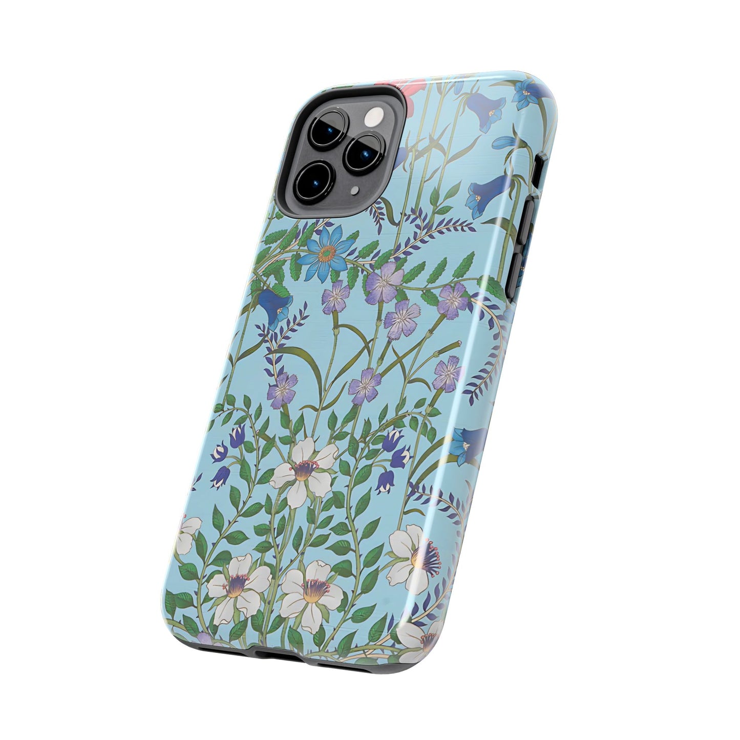 Vibrant Floral Tough Phone Case "Flora Blue"- Durable Protection for Your Device