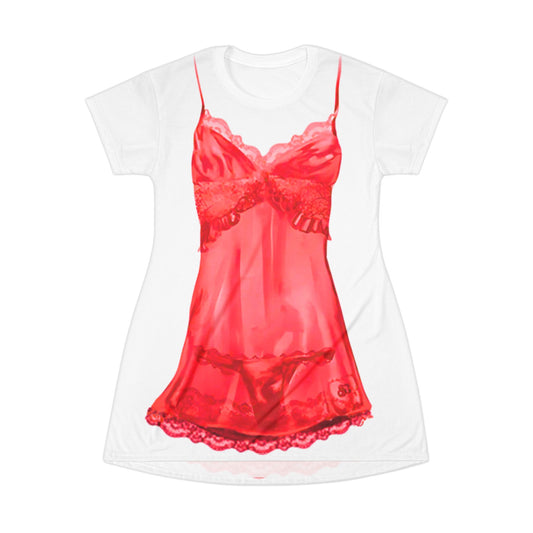 Red Lingerie - T-Shirt Dress