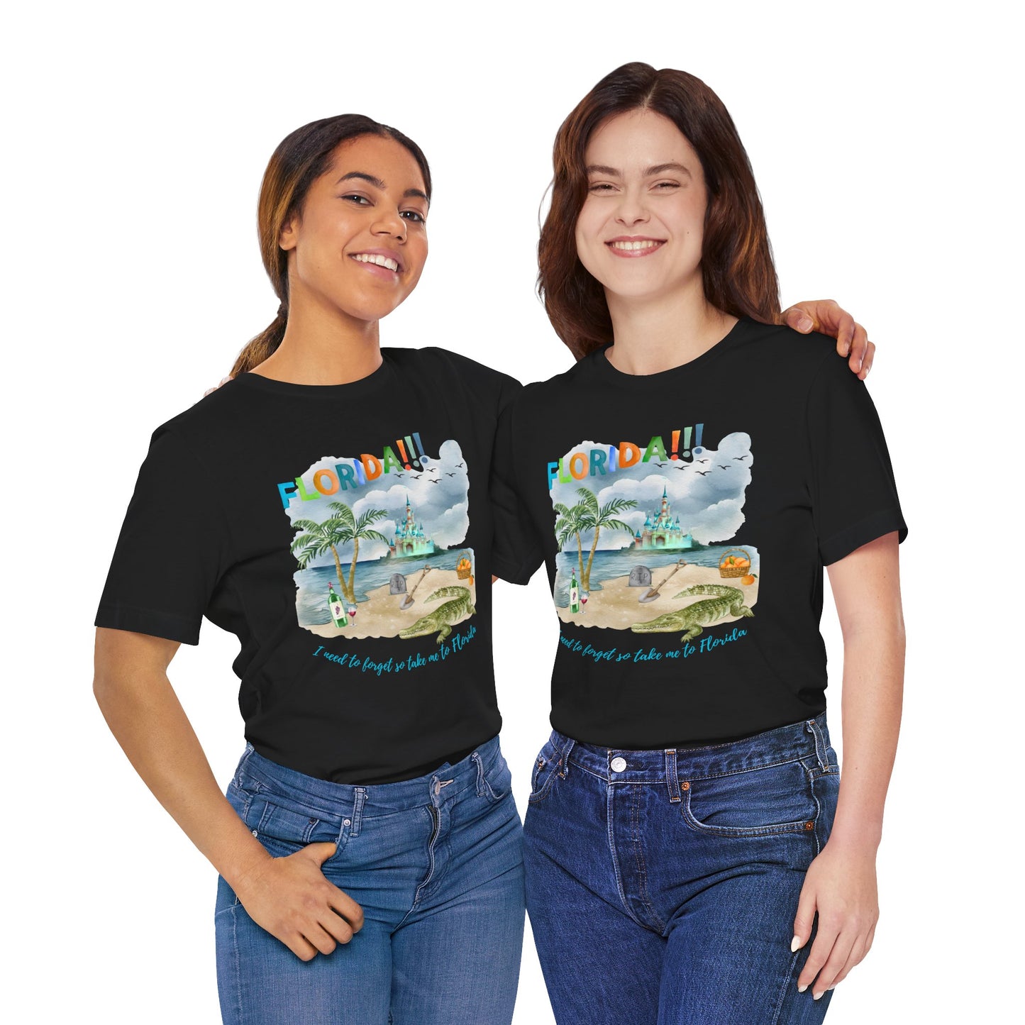 FLORIDA!!! Watercolor Print - Unisex Jersey Short Sleeve Tee