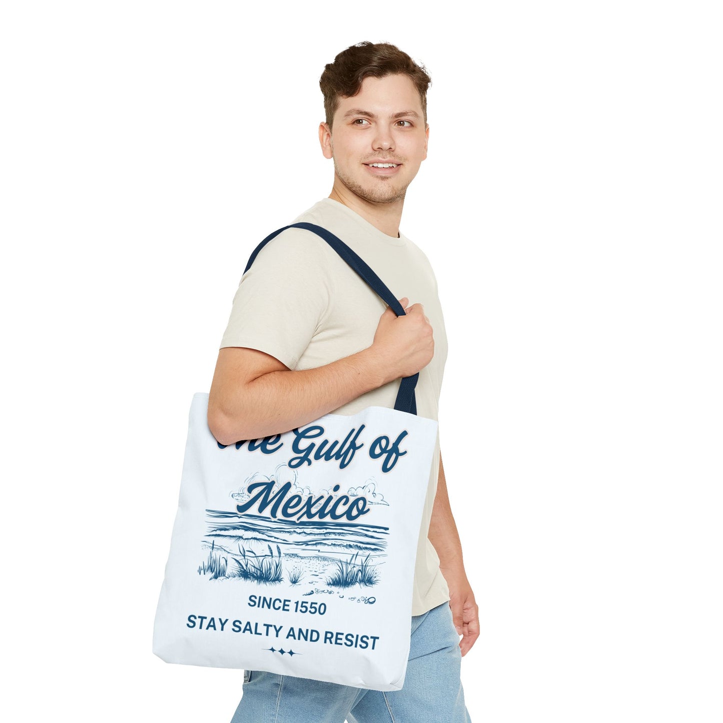 Beach-Themed Tote Bag, Gulf of Mexico Design, Nautical Carryall, Summer Essential, Gift for Beach Lovers, Eco-Friendly Bag