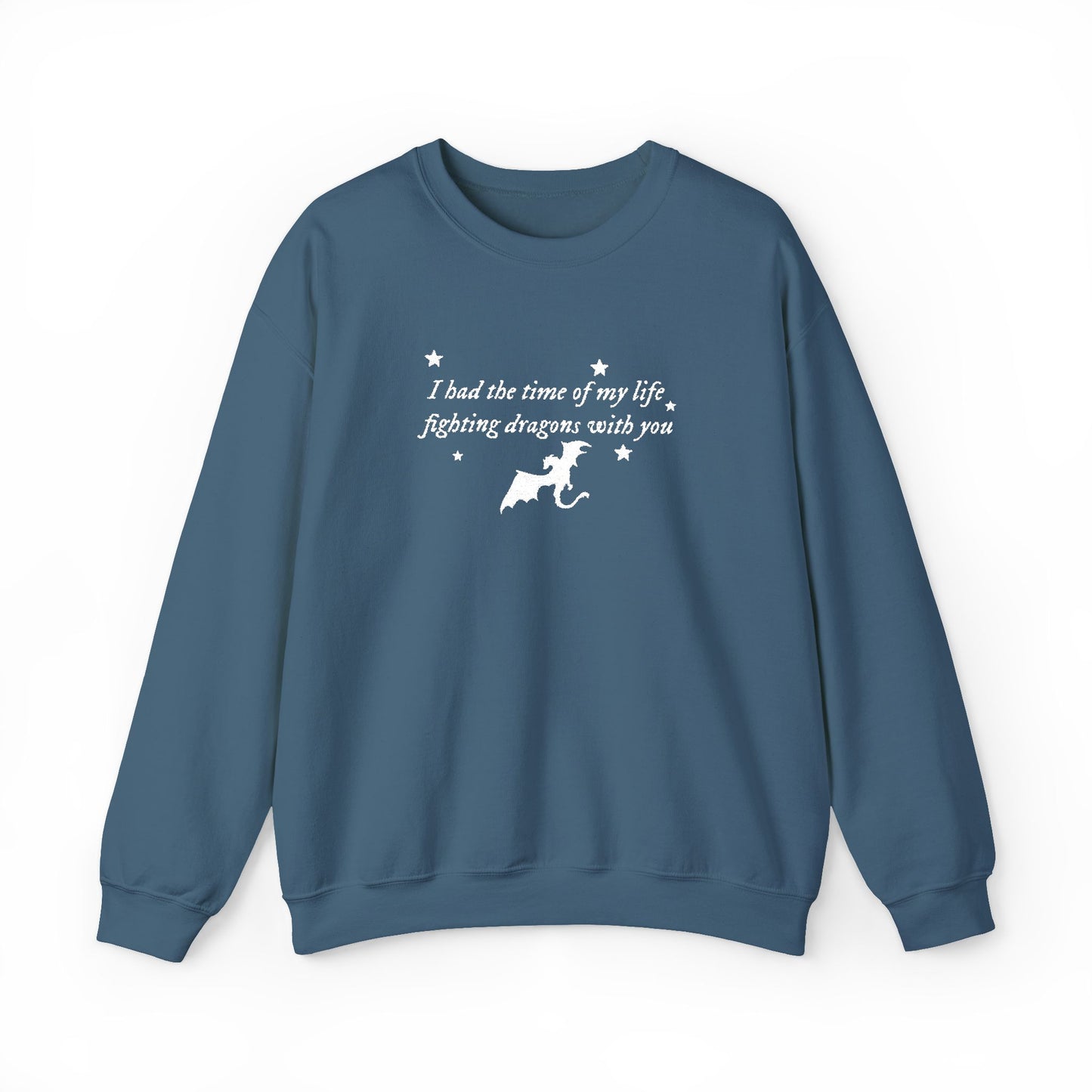Embroidered Crewneck Sweatshirt — fighting dragons with you
