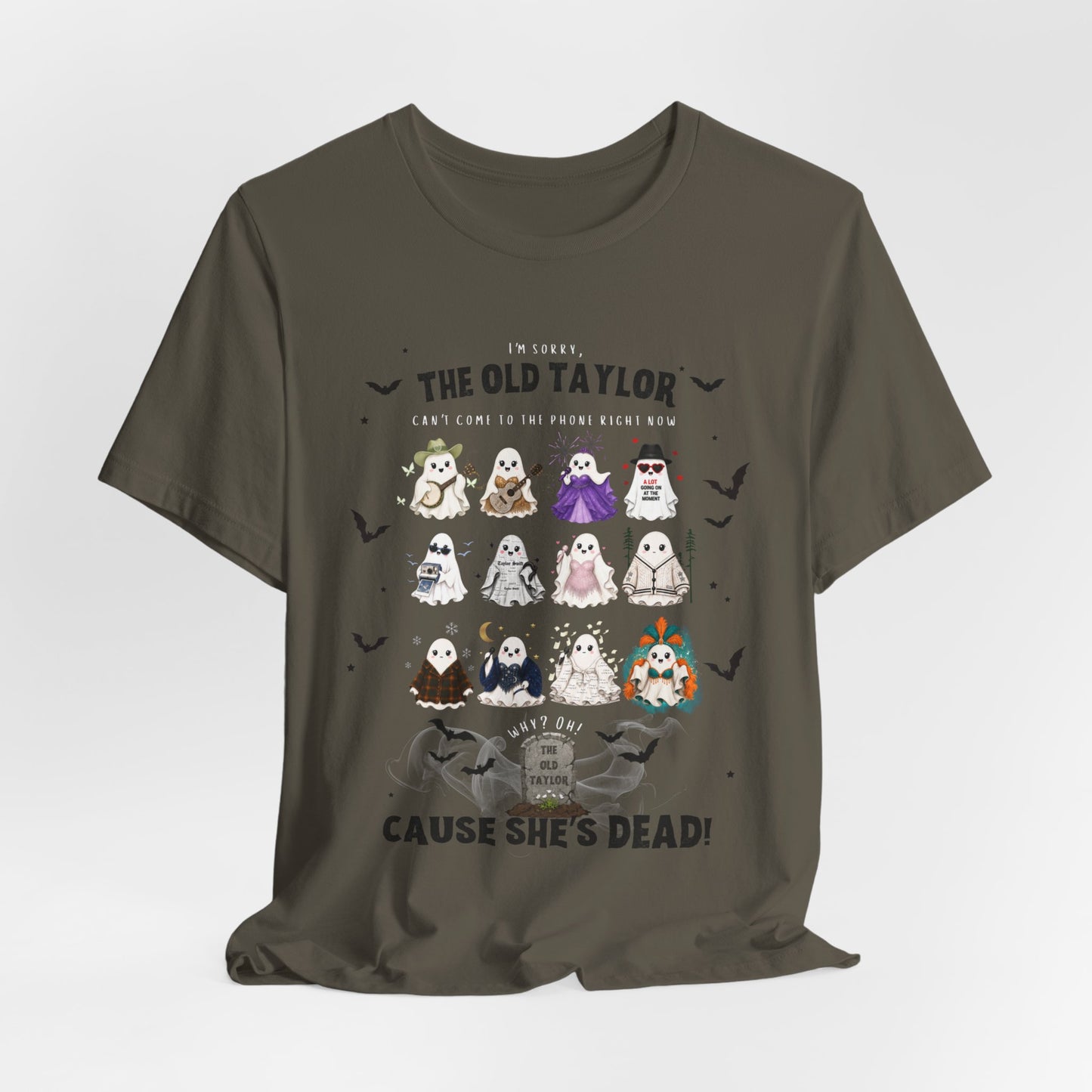 Swiftie Ghosties Halloween Tee — "The Old Taylor...Cause She's Dead!"